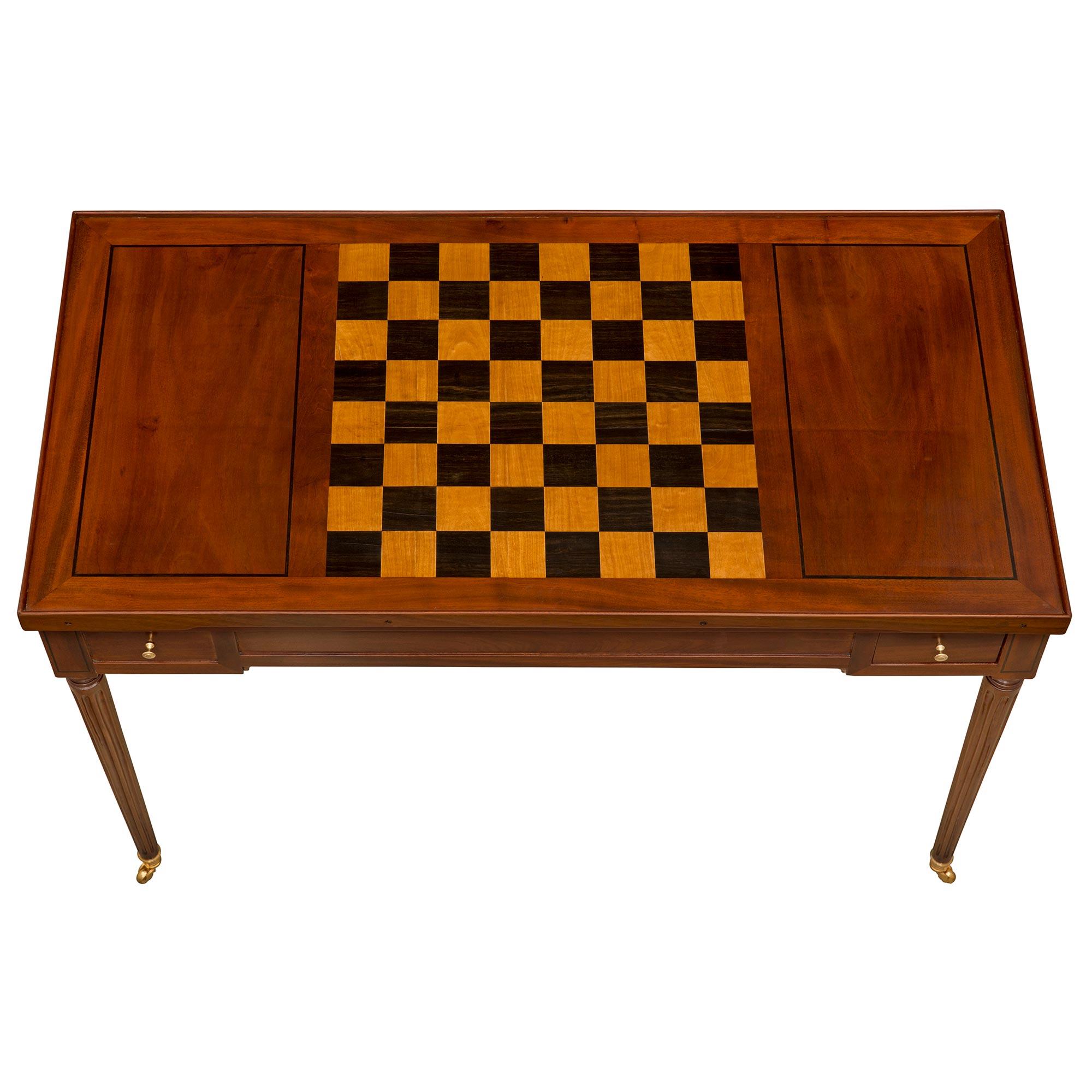 18th Century and Earlier French 18th Century Louis XVI Period Mahogany “Tric Trac” Games Table For Sale
