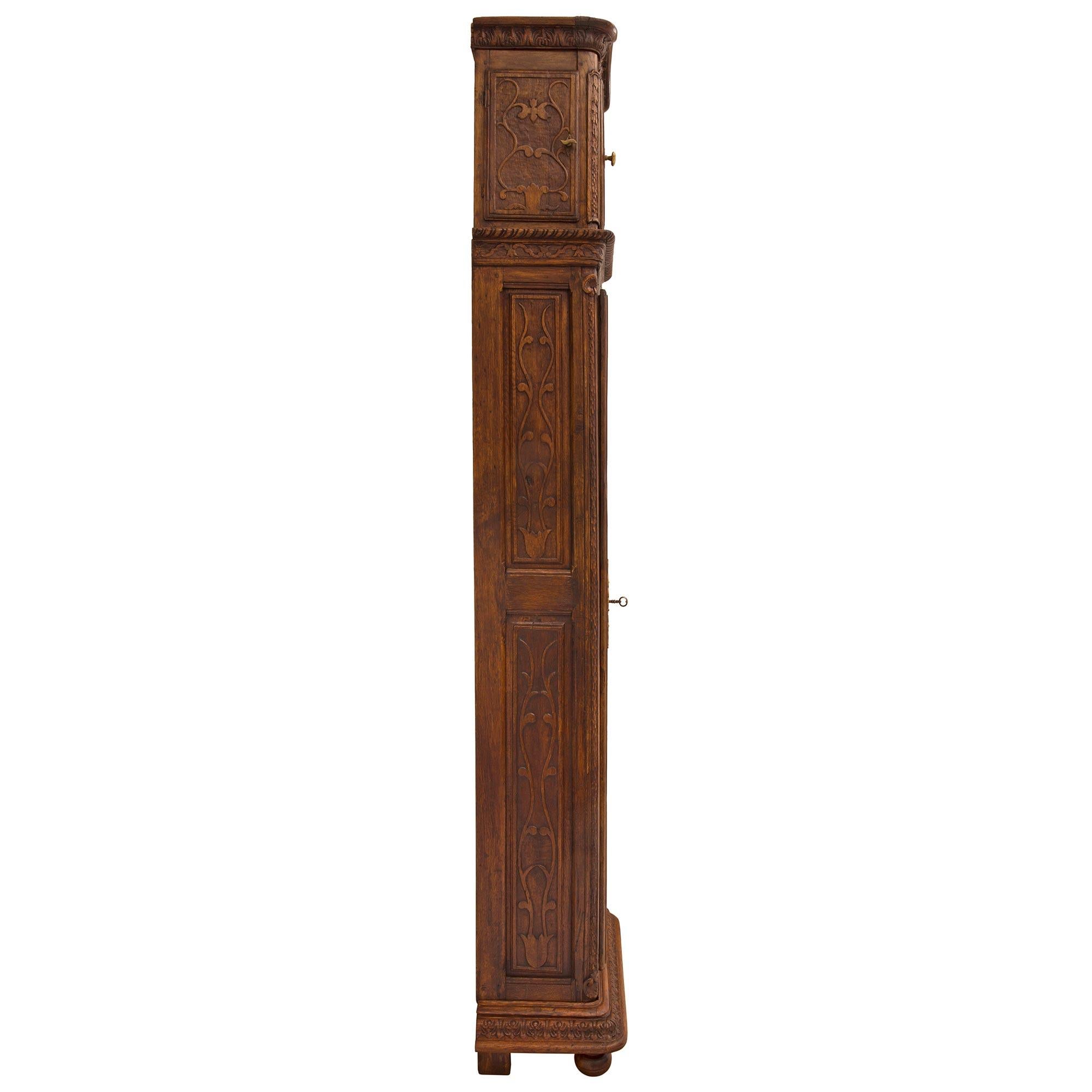 French 18th Century Louis XVI Period Oak Grandfather Clock In Good Condition For Sale In West Palm Beach, FL