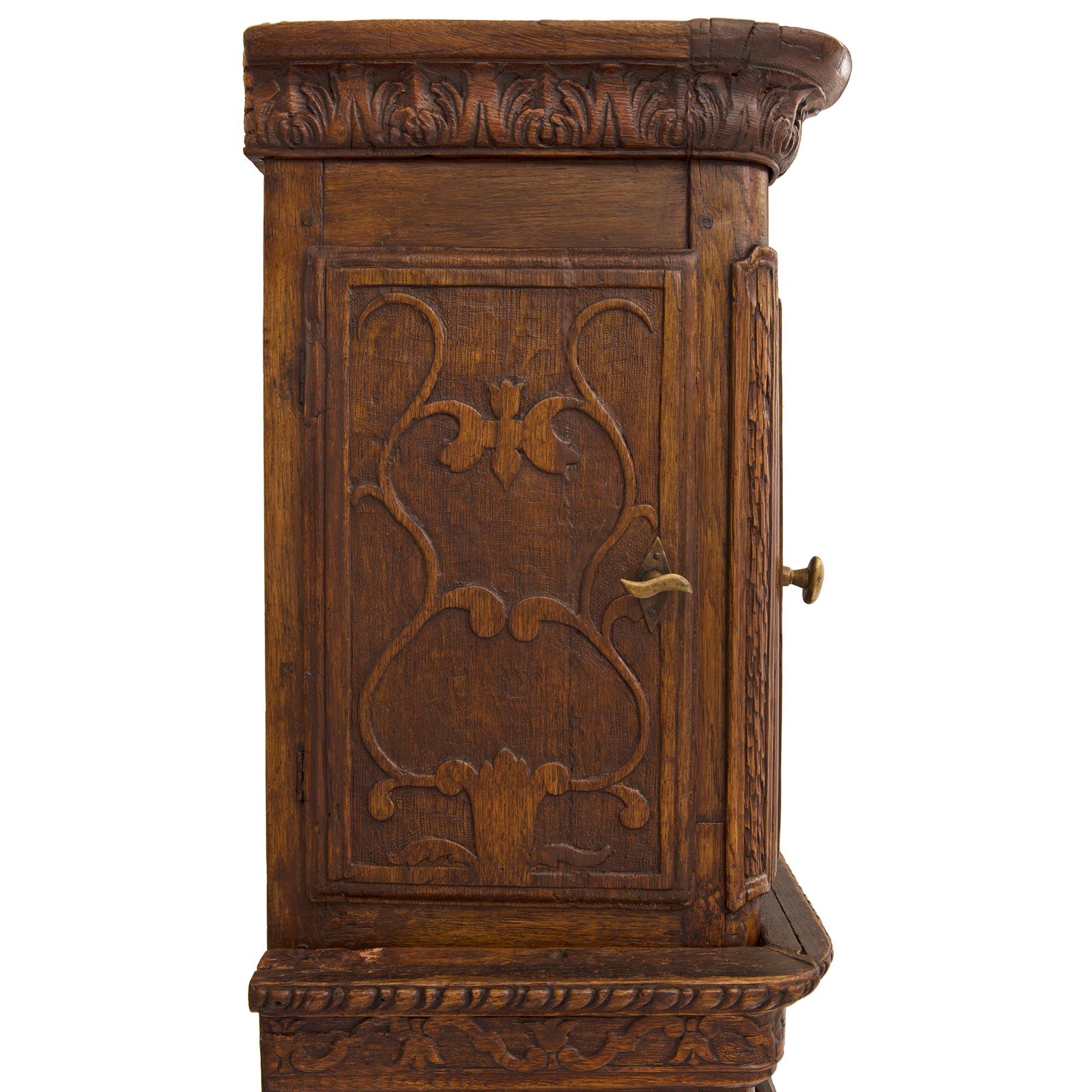 French 18th Century Louis XVI Period Oak Grandfather Clock For Sale 1