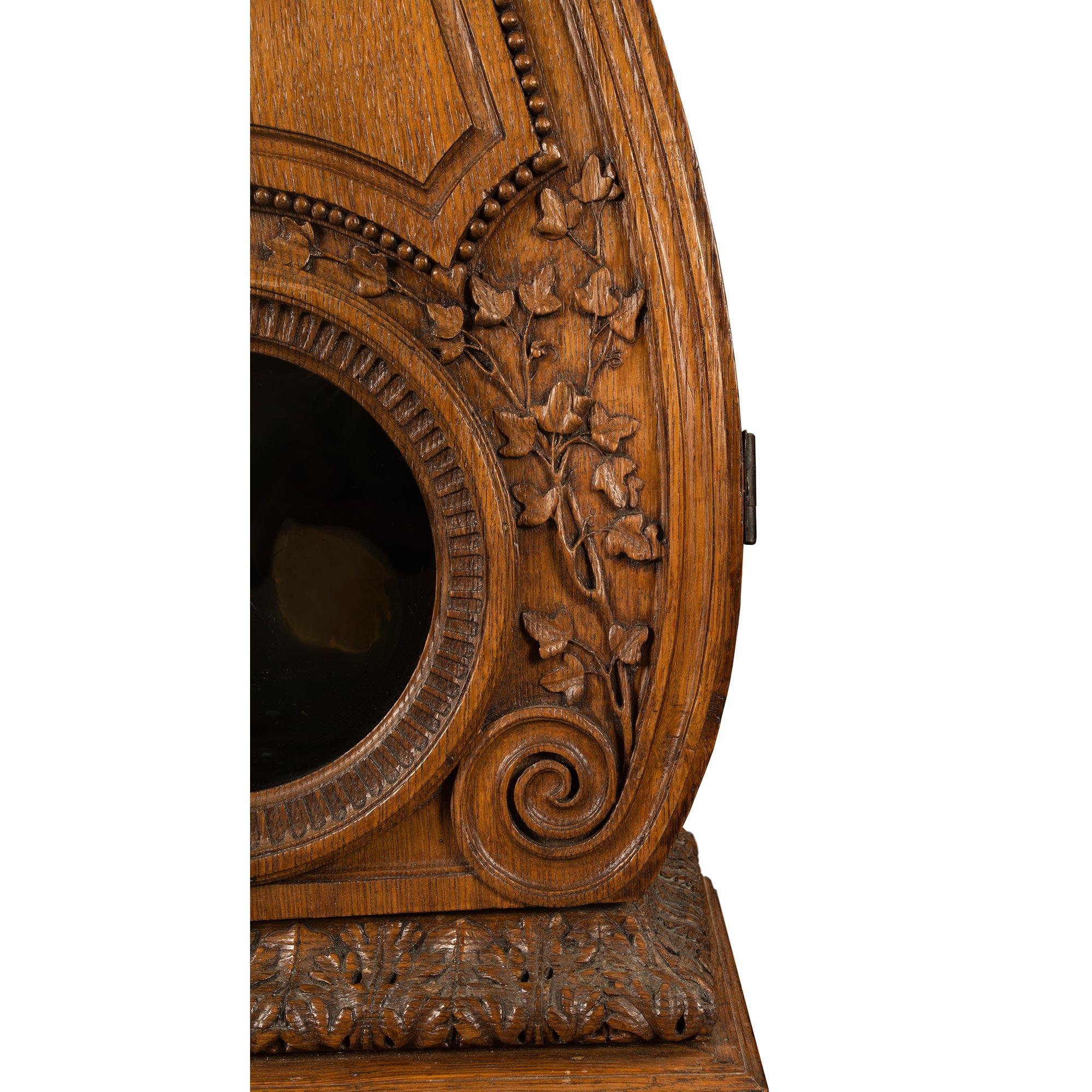 French 18th Century Louis XVI Period Oak Grandfather Clock For Sale 2