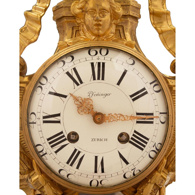 18th Century and Earlier French 18th Century Louis XVI Period Ormolu and Silvered Bronze Clock For Sale