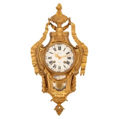 French 18th Century Louis XVI Period Ormolu and Silvered Bronze Clock