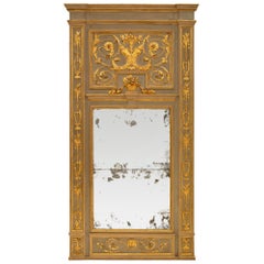 Trumeau Francés del Siglo XVIII Periodo Luis XVI Patinado y Giltwood