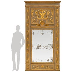 Französisch 18. Jahrhundert Louis XVI Periode patiniert und Giltwood Trumeau