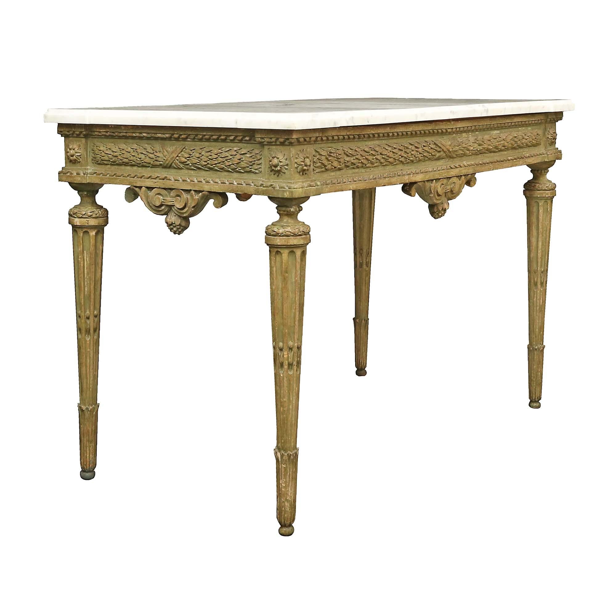 18th Century and Earlier French 18th Century Louis XVI Period Patinated Center Table For Sale
