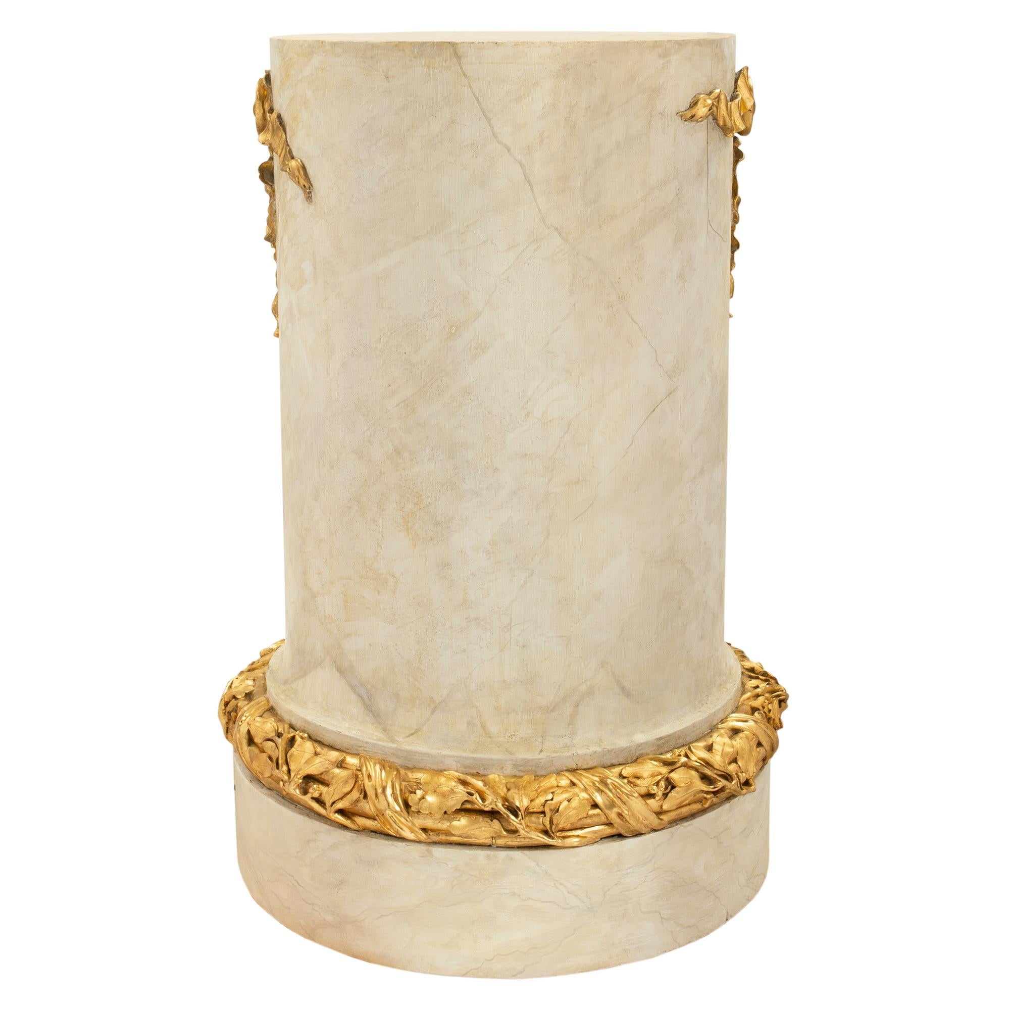 Wood French 18th Century Louis XVI Period Pedestal Column For Sale