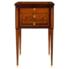 French 18th century Louis XVI period Tulipwood, Fruitwood and Ormolu side table