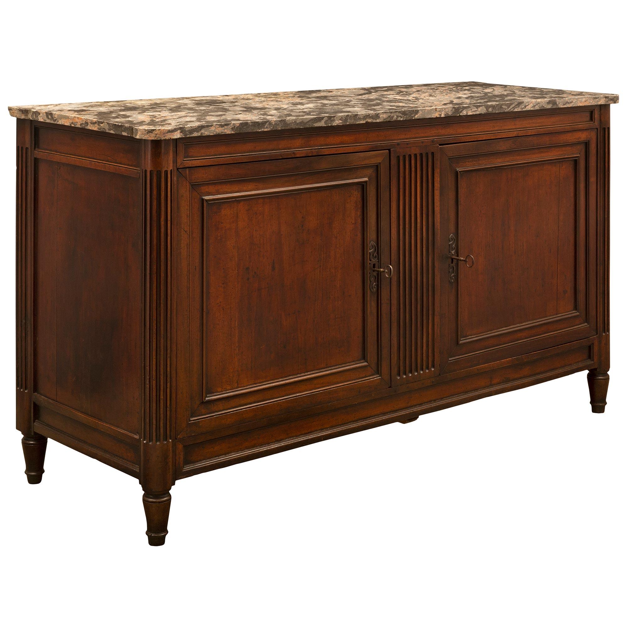 French 18th Century Louis XVI Period Walnut Buffet In Good Condition For Sale In West Palm Beach, FL