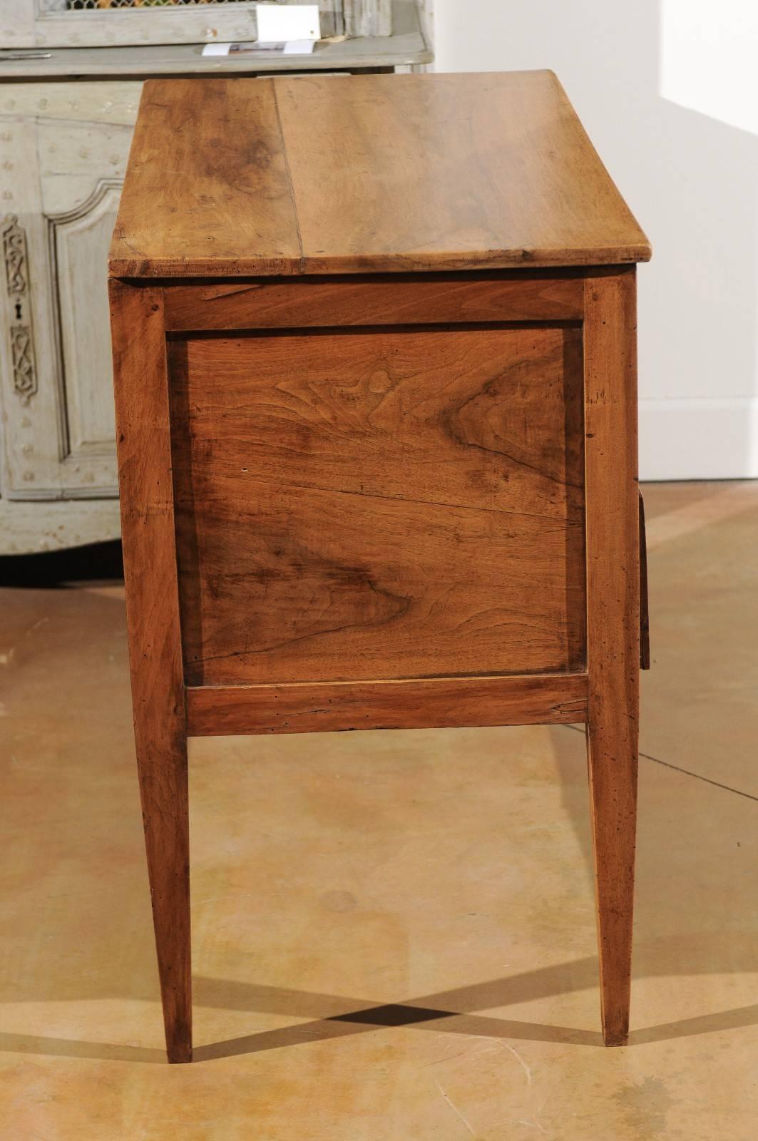 French 18th Century Louis XVI Period Walnut Two-Drawer Commode with Tapered Legs 4