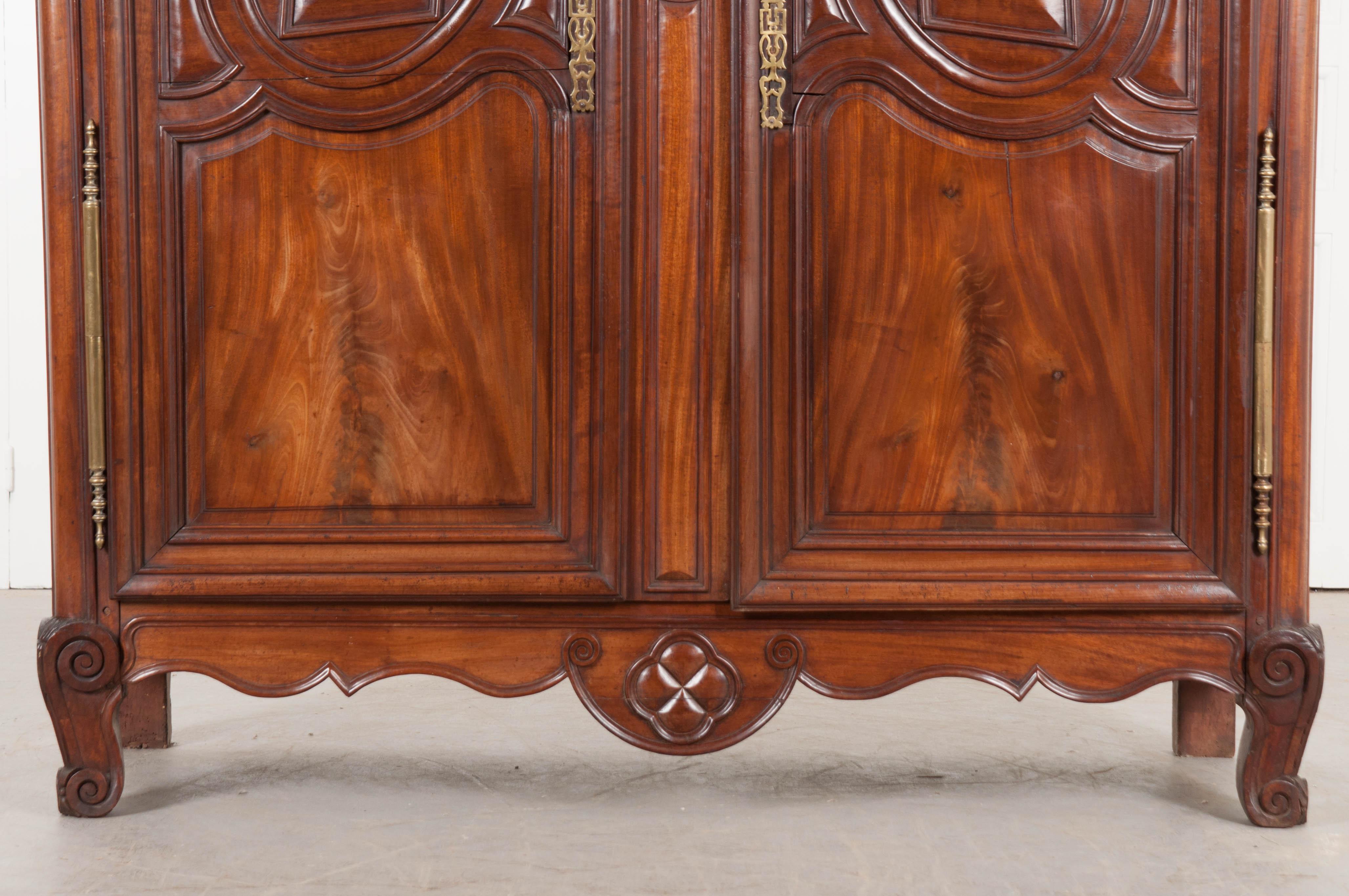 French 18th Century Mahogany Armoire from the Port of Normandy 1