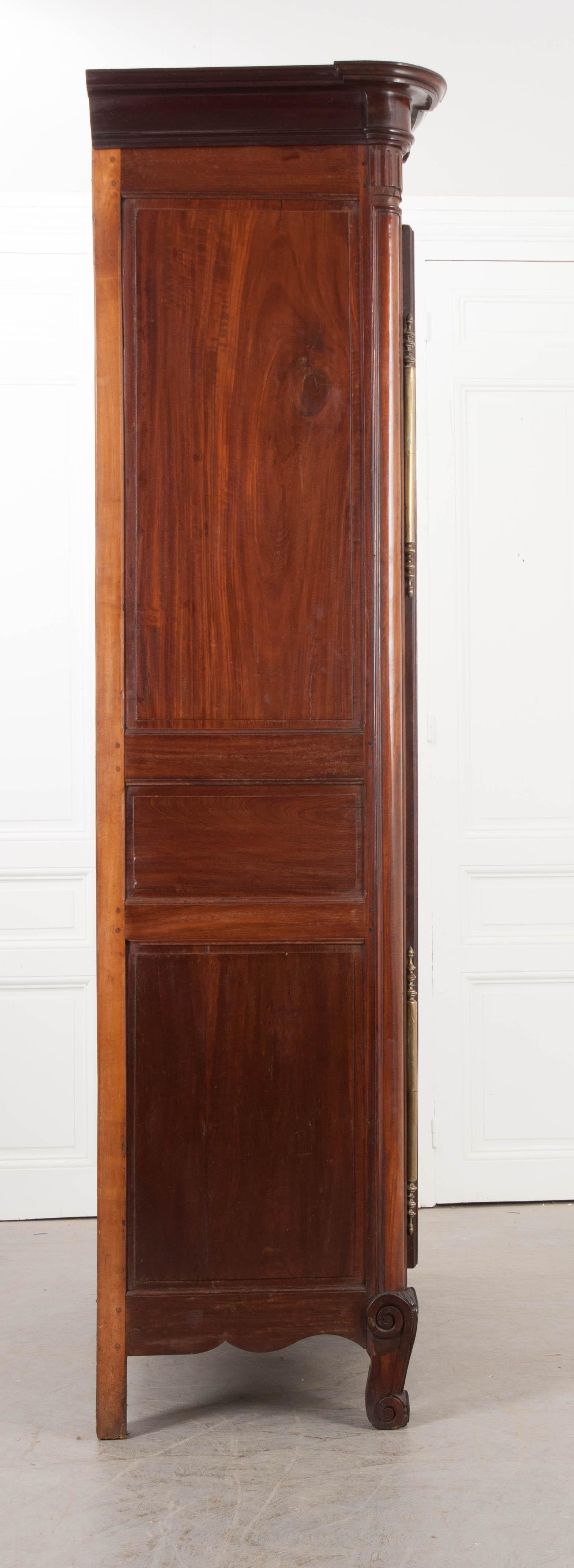 French 18th Century Mahogany Armoire from the Port of Normandy 4