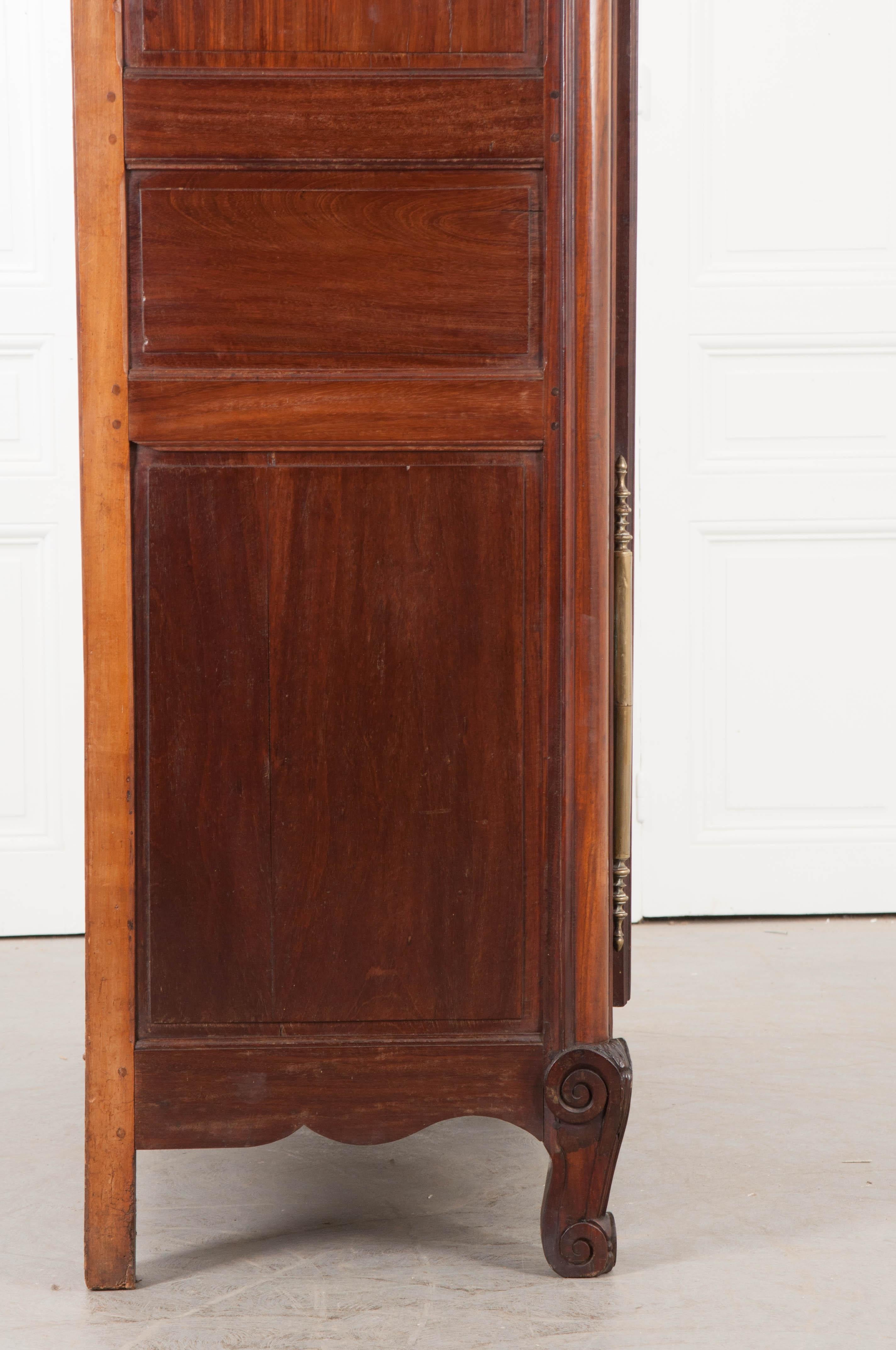 French 18th Century Mahogany Armoire from the Port of Normandy 6