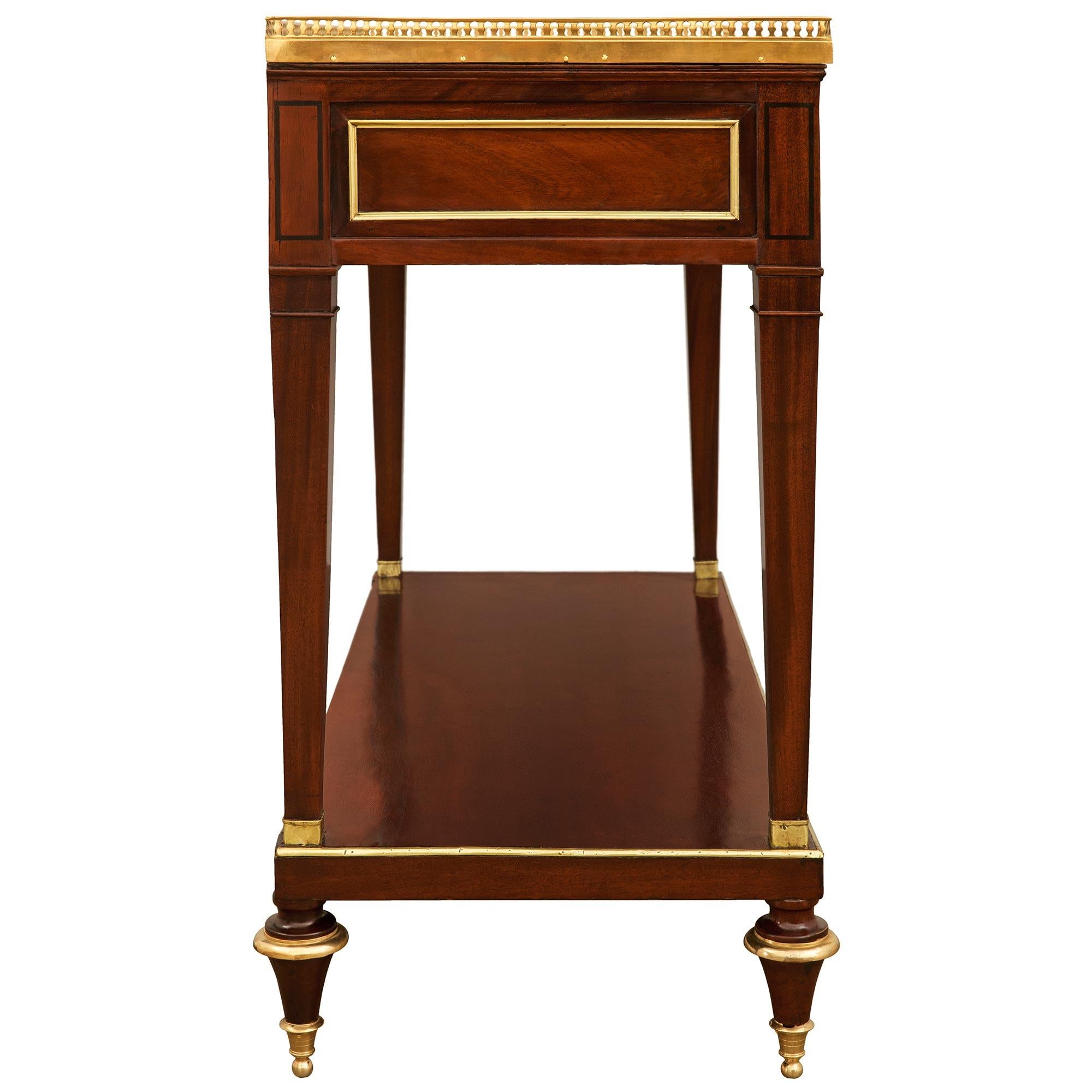 18th Century and Earlier French 18th century Mahogany, Ormolu and marble console, circa 1795 For Sale