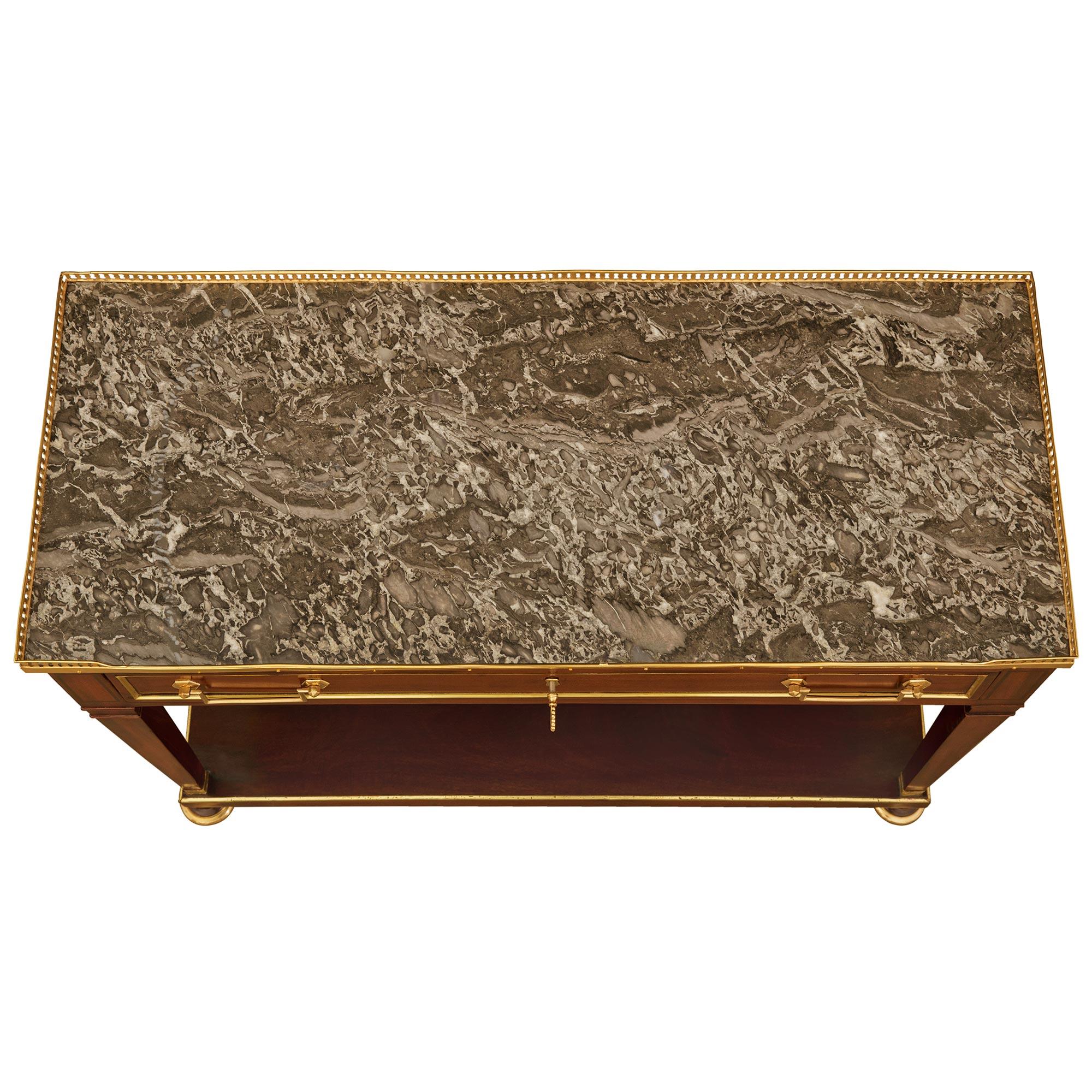 French 18th century Mahogany, Ormolu and marble console, circa 1795 For Sale 4