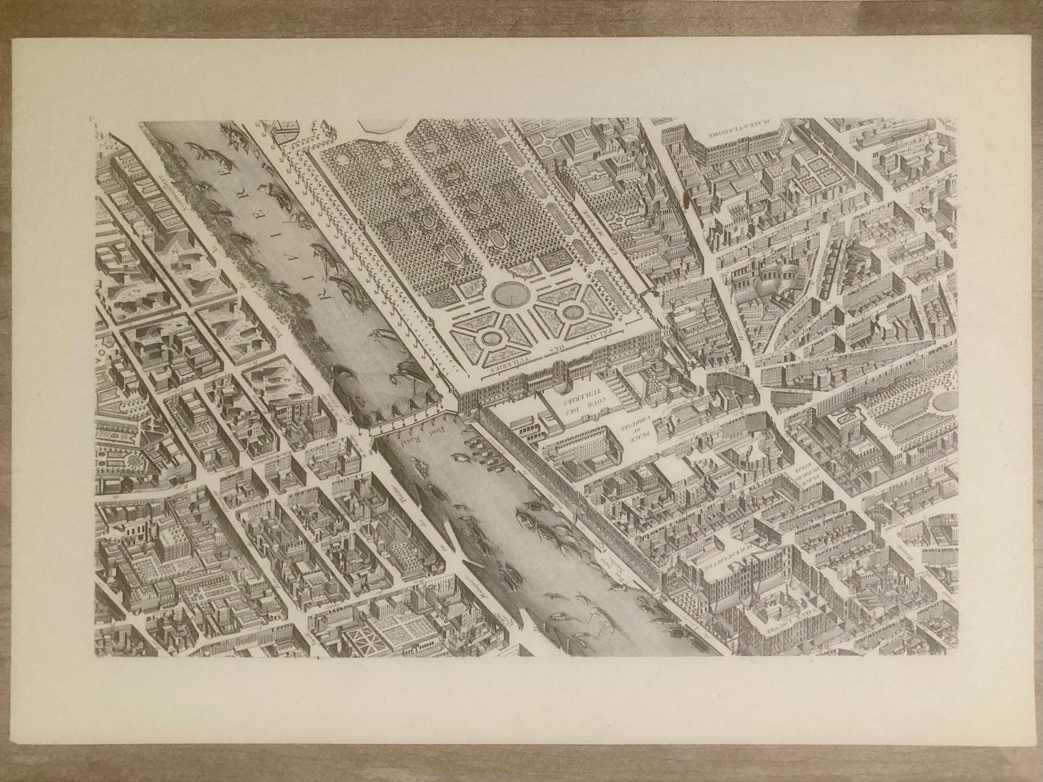 Mid-20th Century French 18th Century Map of Paris by Turgot For Sale