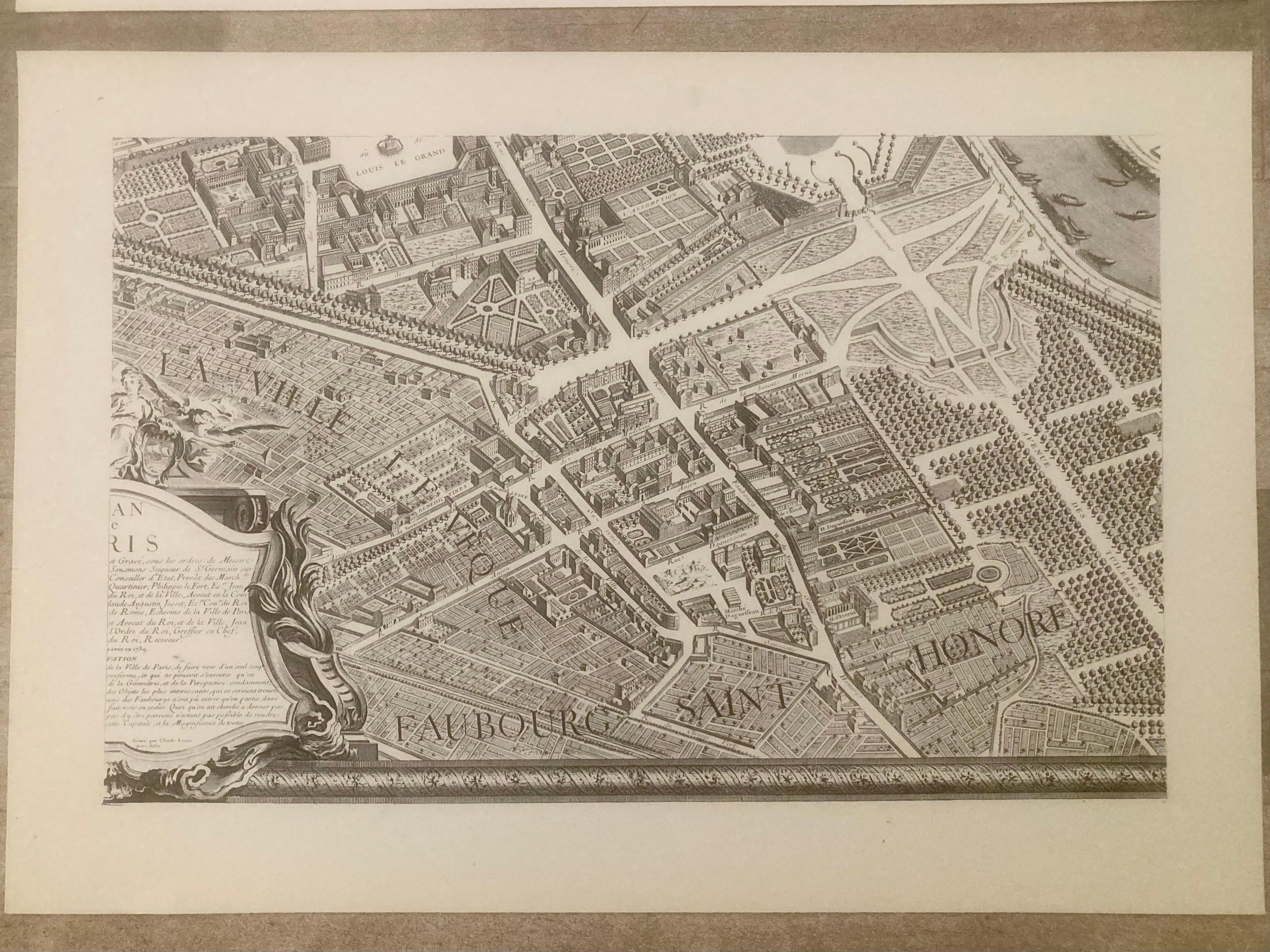 French 18th Century Map of Paris by Turgot For Sale 1