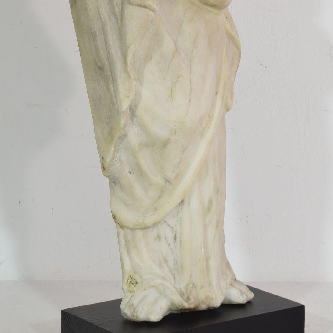 French 18th Century Marble Statue of a Madonna Without Head 2