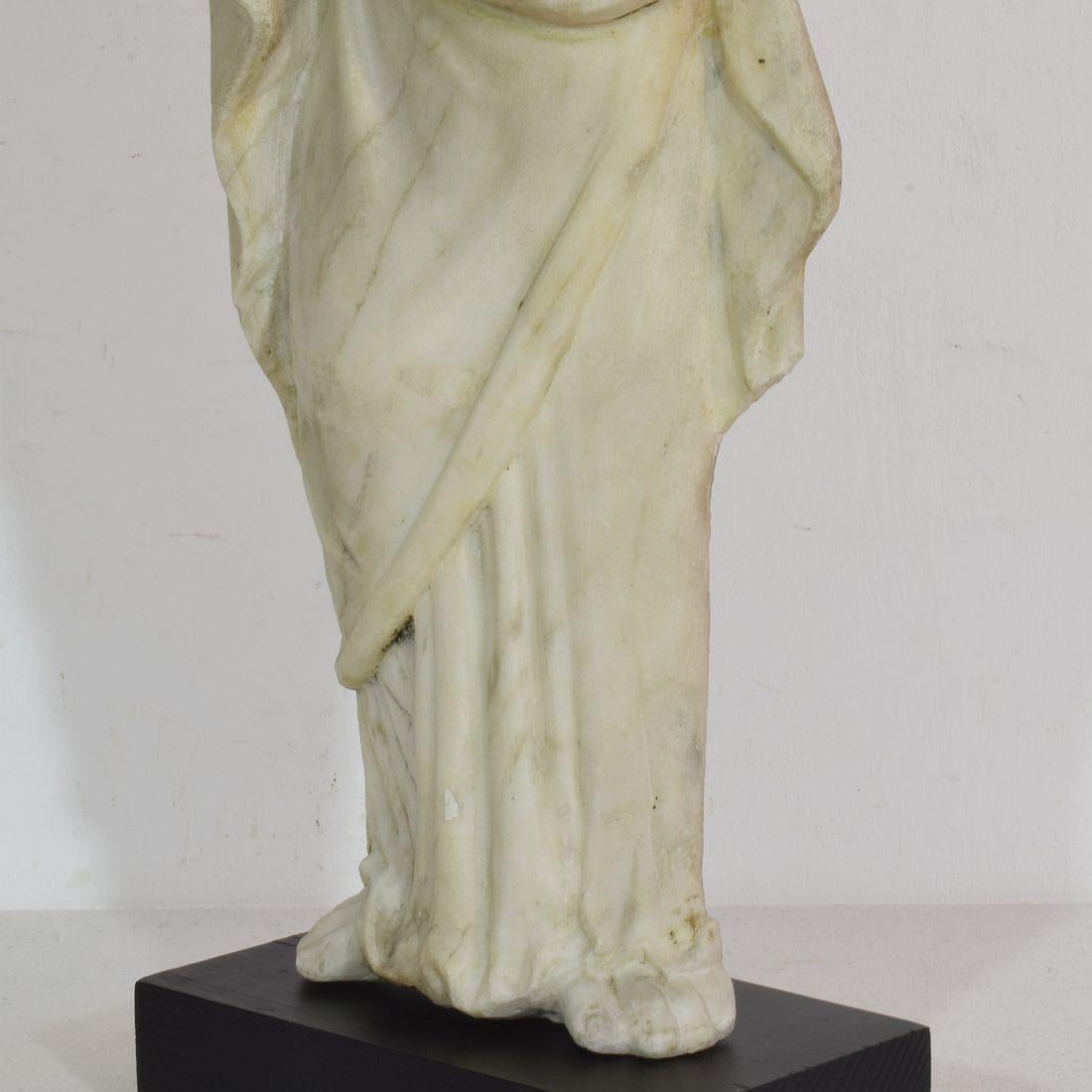 French 18th Century Marble Statue of a Madonna Without Head 4