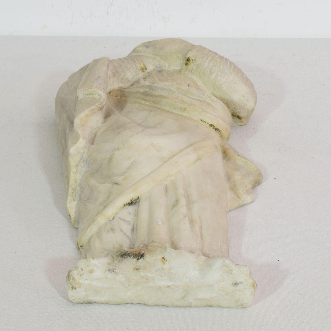 French 18th Century Marble Statue of a Madonna Without Head 6