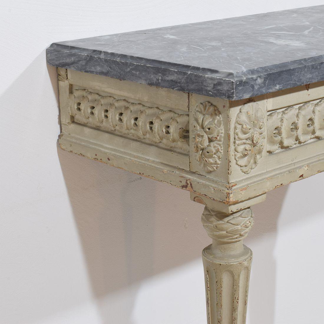 18th Century and Earlier French 18th Century Marble-Top Louis XVI Console Table For Sale
