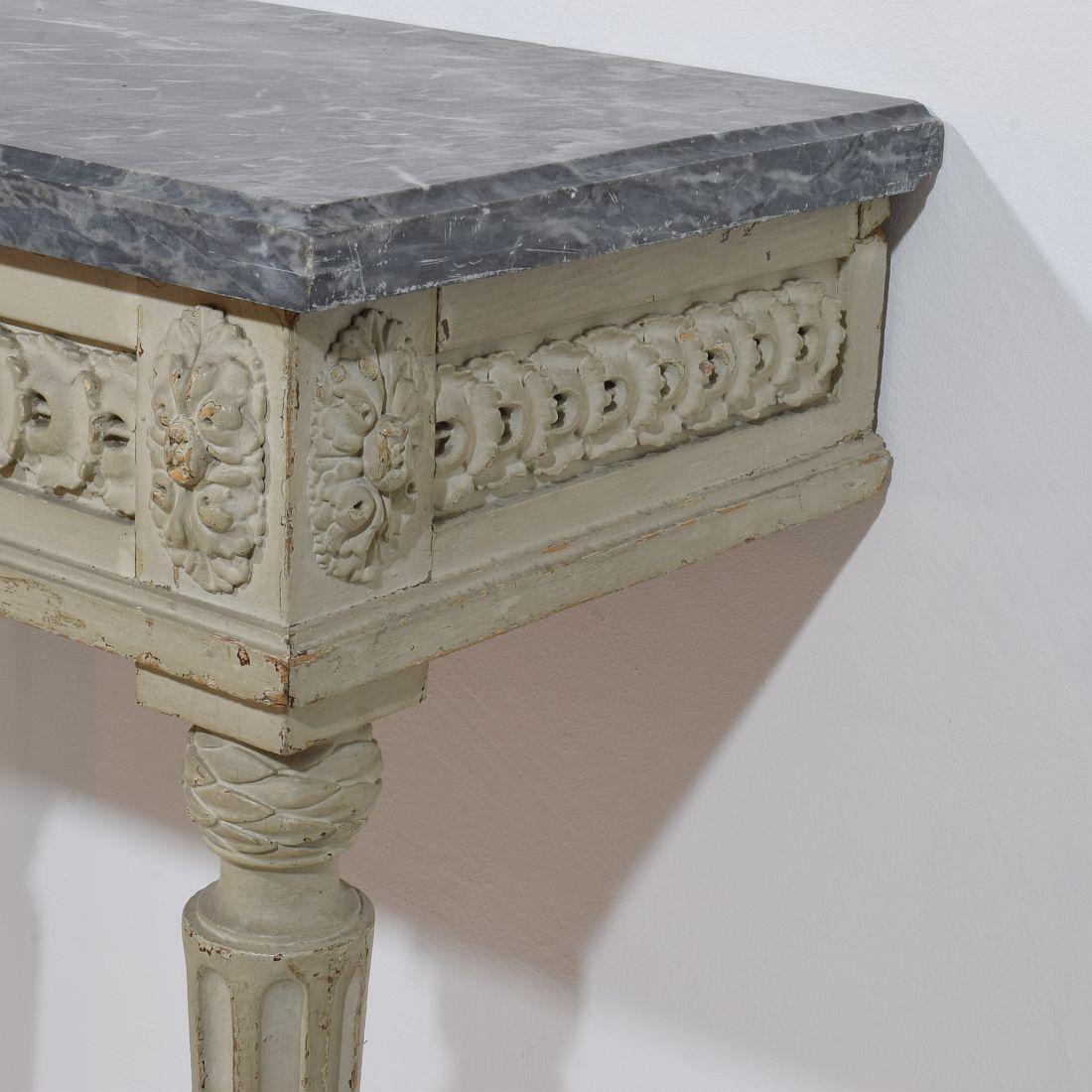French 18th Century Marble-Top Louis XVI Console Table For Sale 2