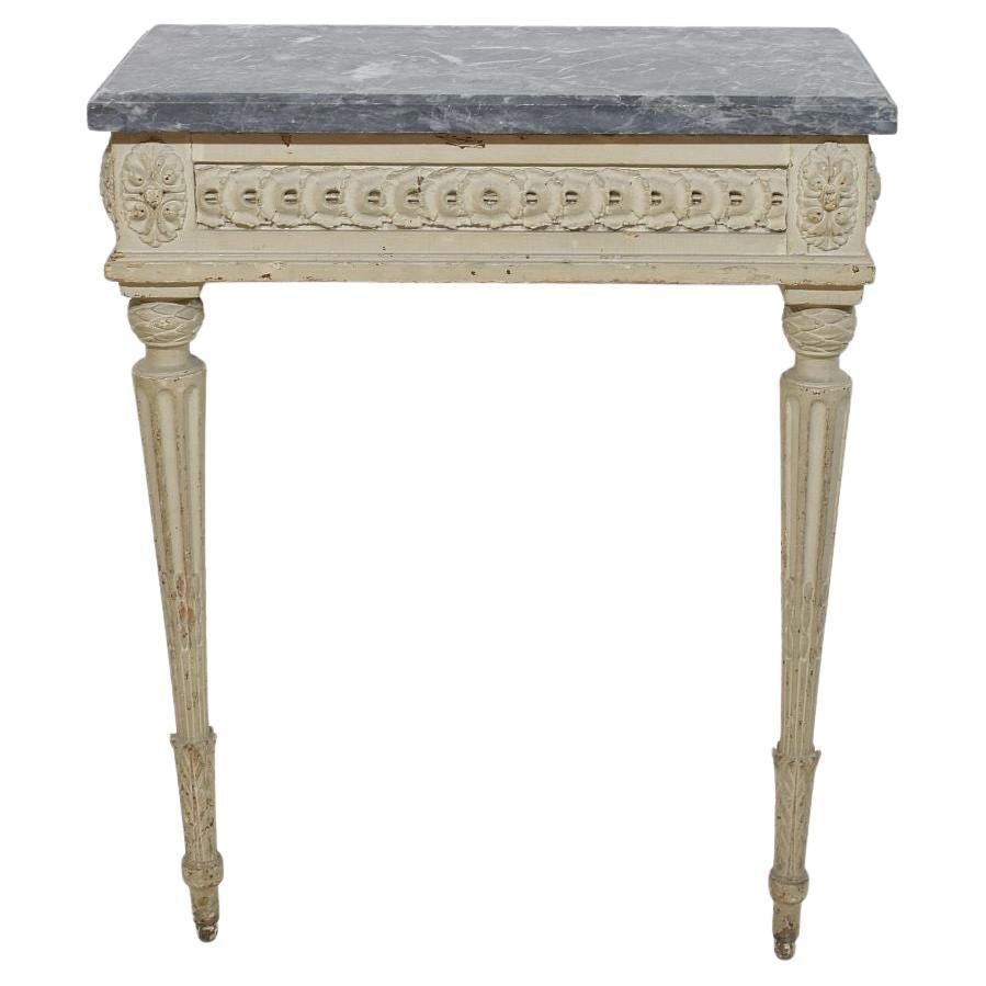 French 18th Century Marble-Top Louis XVI Console Table For Sale