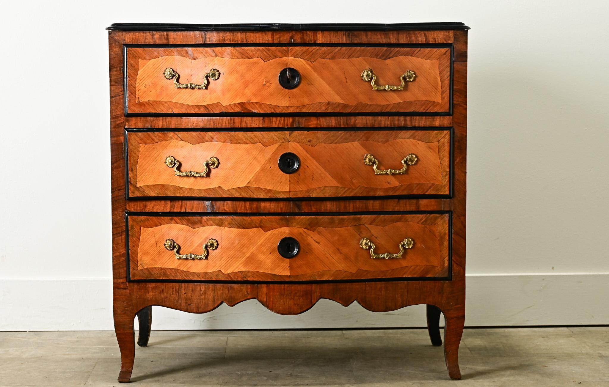 Louis XV French 18th Century Marquetry Commode For Sale