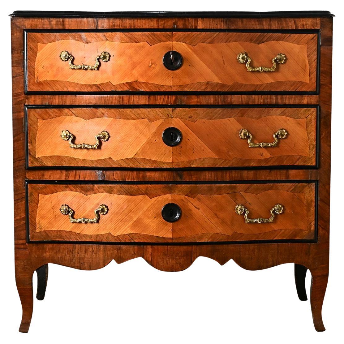 French 18th Century Marquetry Commode For Sale