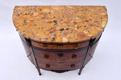 French 19th Century Marquetry Demi-Lune Server Commode