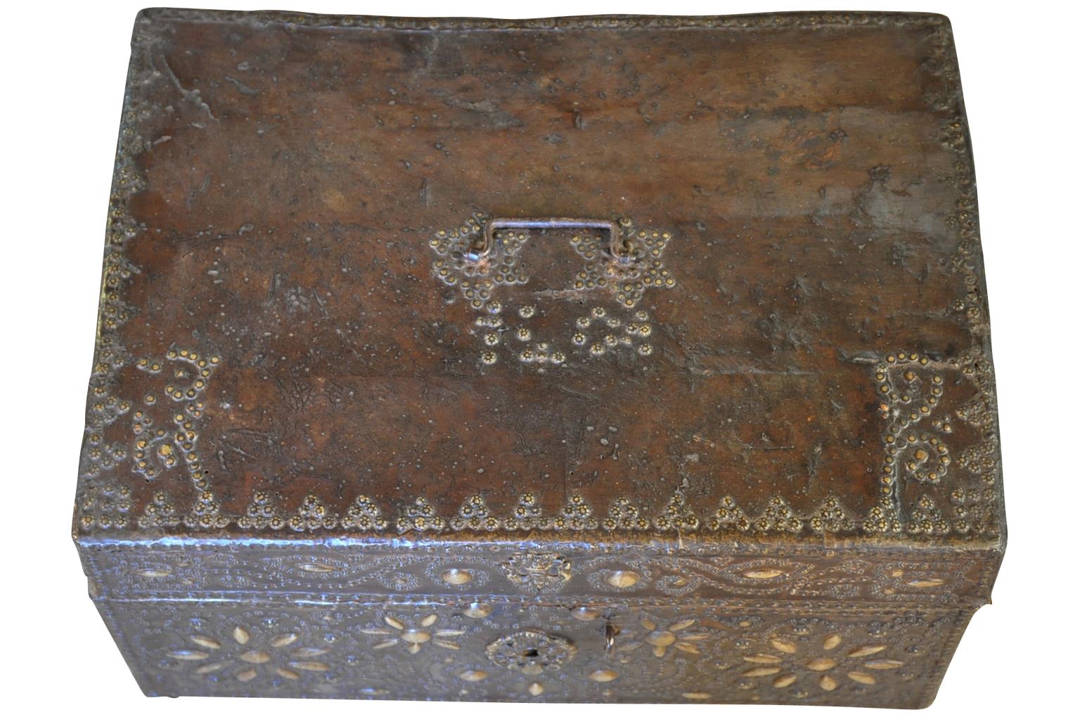 Leather French 18th Century Marriage Coffee, Trunk