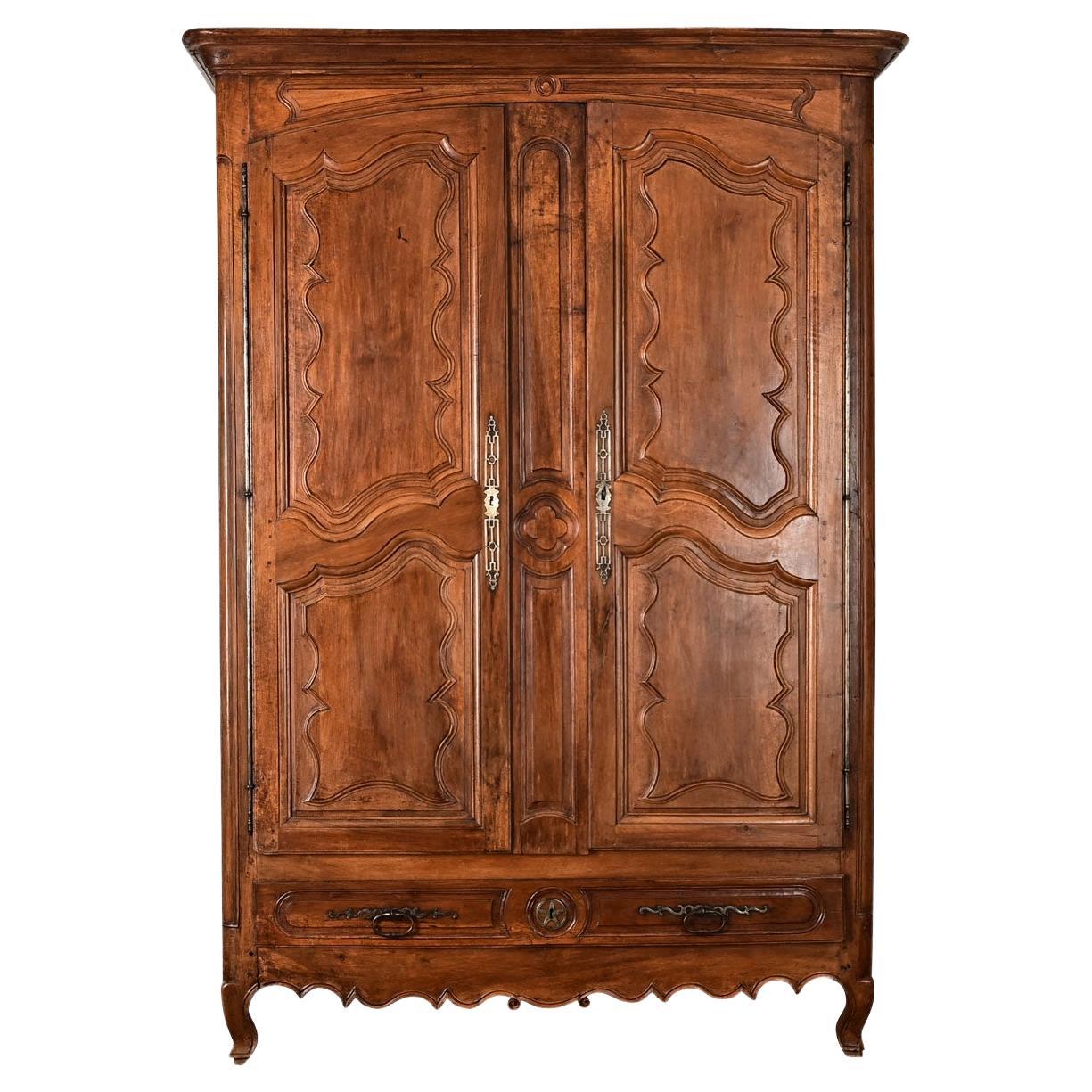 French 18th Century Massive Louis XV Carved Armoire