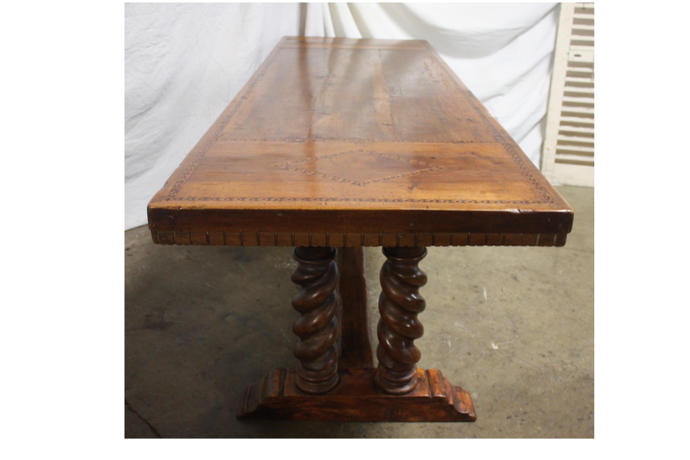 Inlay French 18th Century Monastery or Farm Table