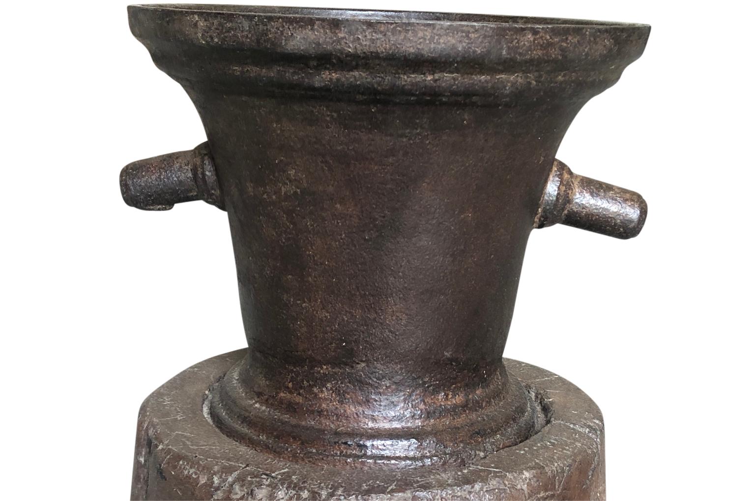Iron French 18th Century Mortar and Pestle For Sale
