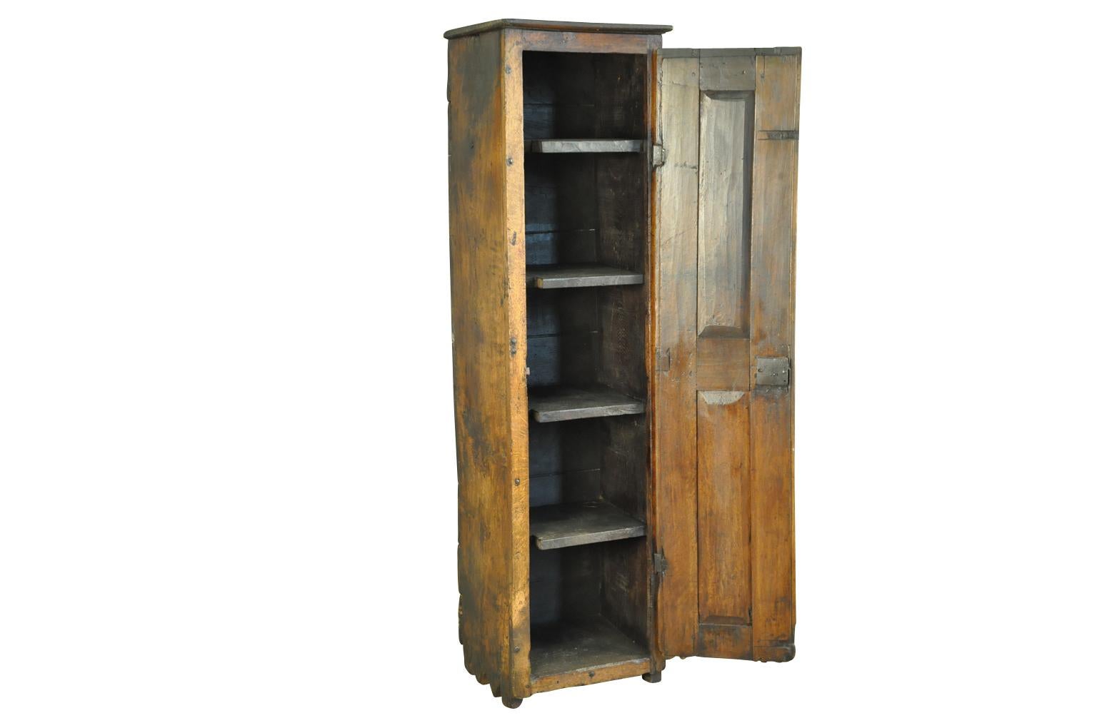 Chestnut French 18th Century Narrow Cupboard