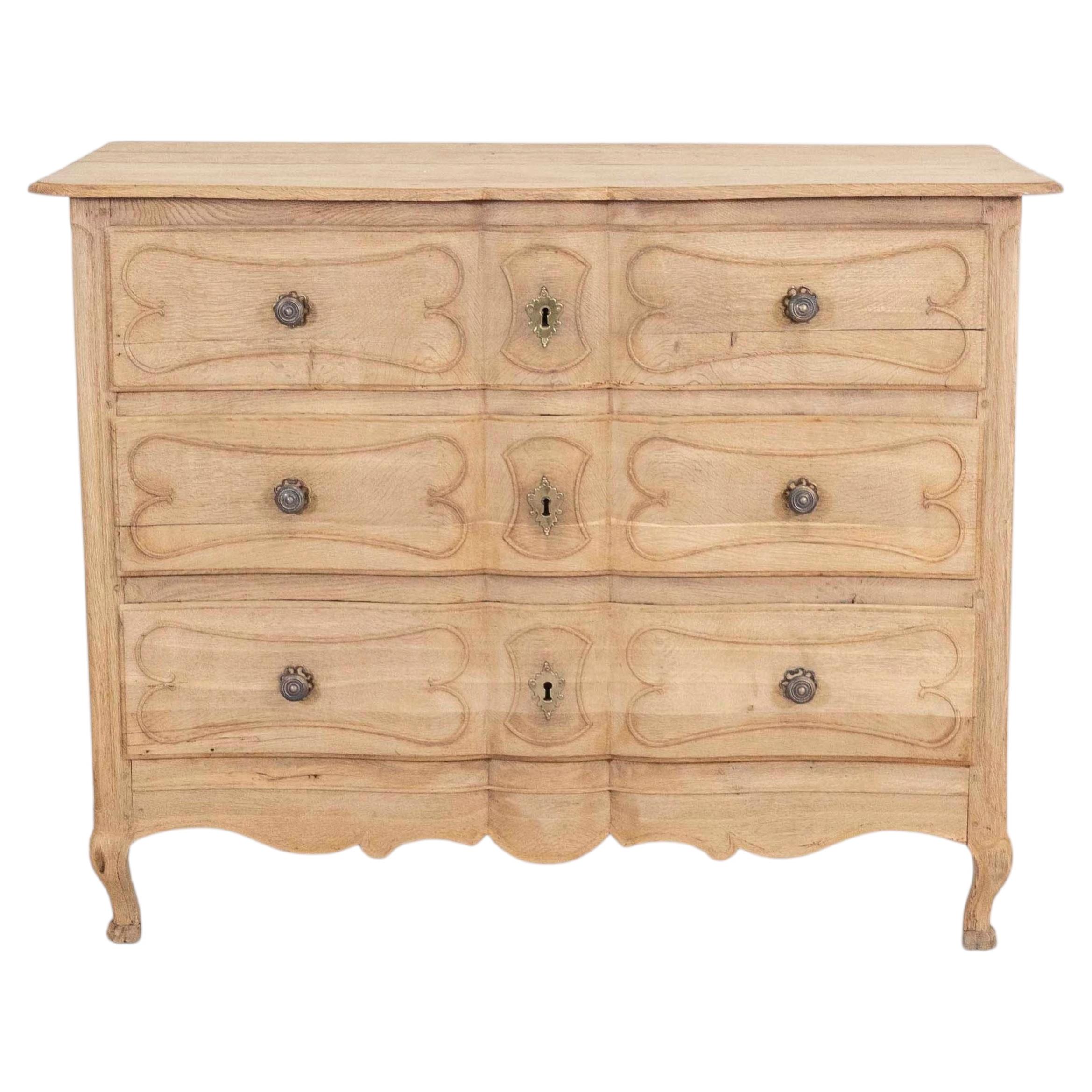 French 18th Century Natural Oak Chest of Drawers