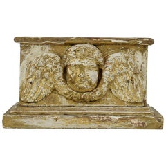 French 18th Century Neoclassical Giltwood Pedestal with Angel Head