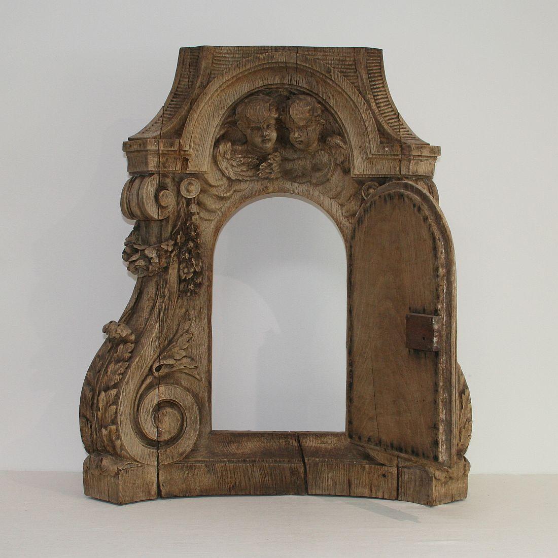 French 18th Century Oak Baroque Tabernacle Front 7