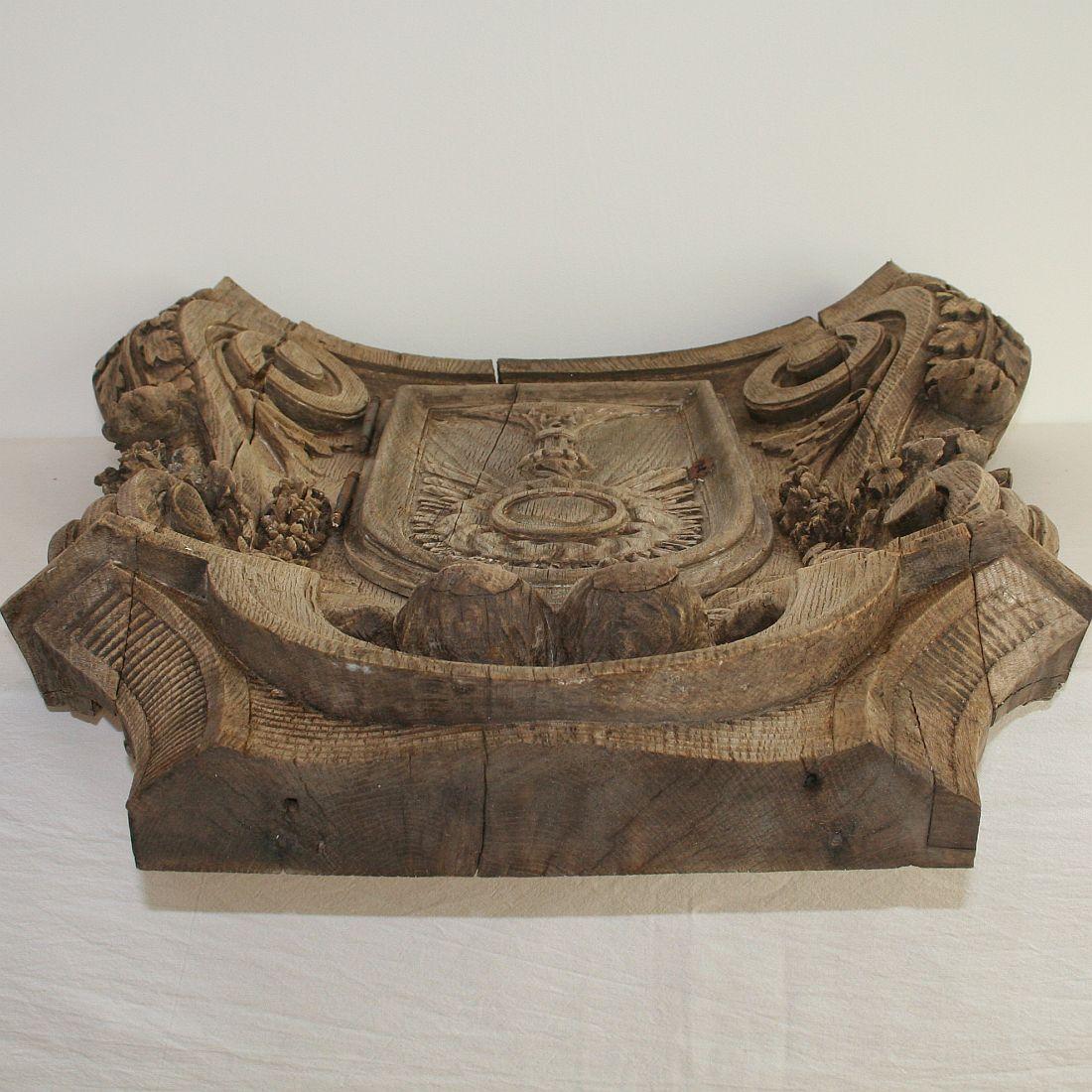 French 18th Century Oak Baroque Tabernacle Front 13