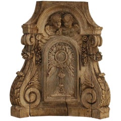 French 18th Century Oak Baroque Tabernacle Front