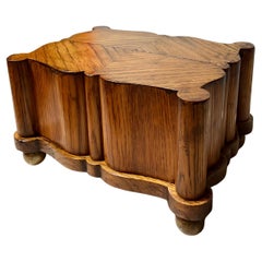 French 18th-Century Oak Box, Hidden Compartment and Herringbone Marquetry
