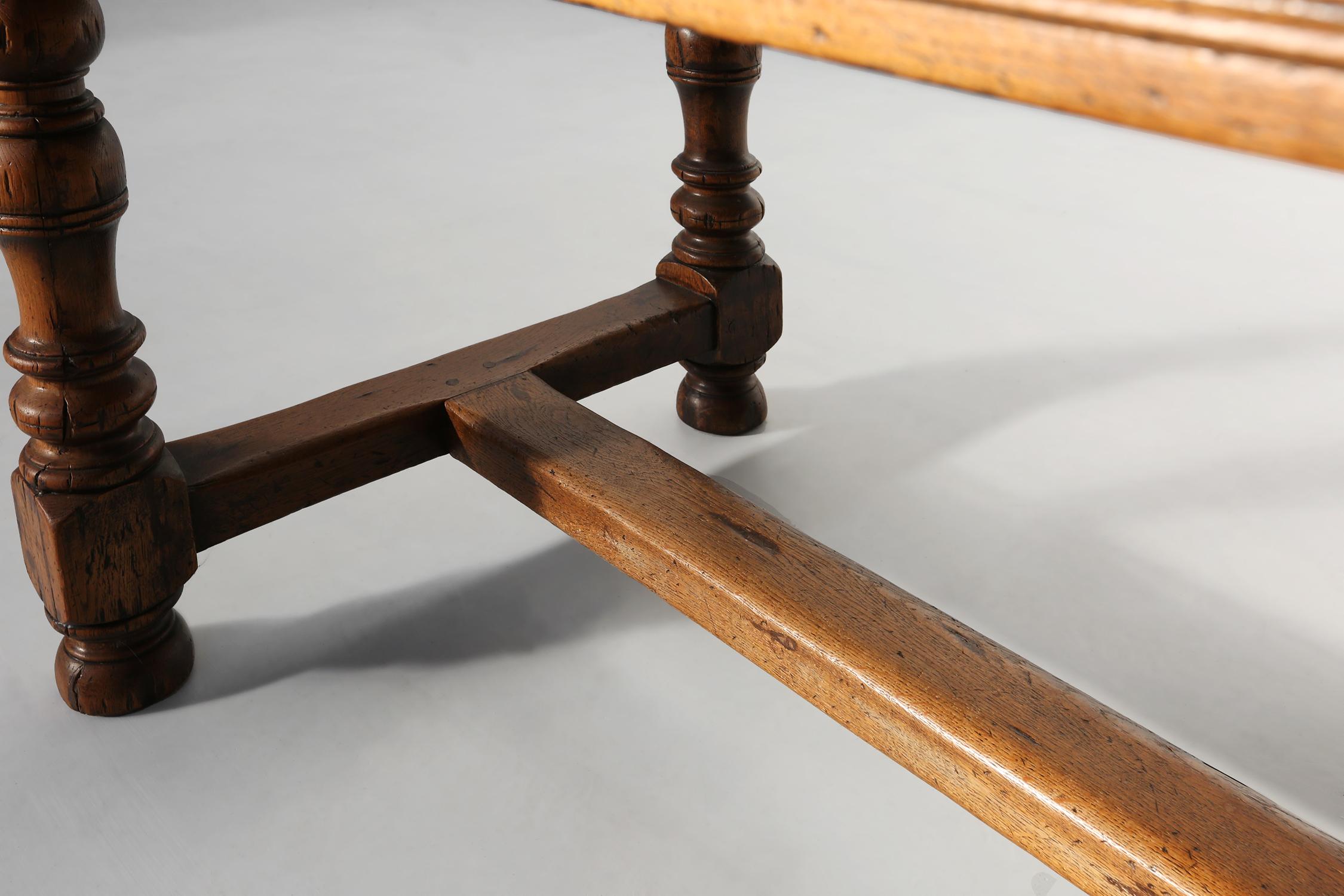 French 18th century oak dining table 2