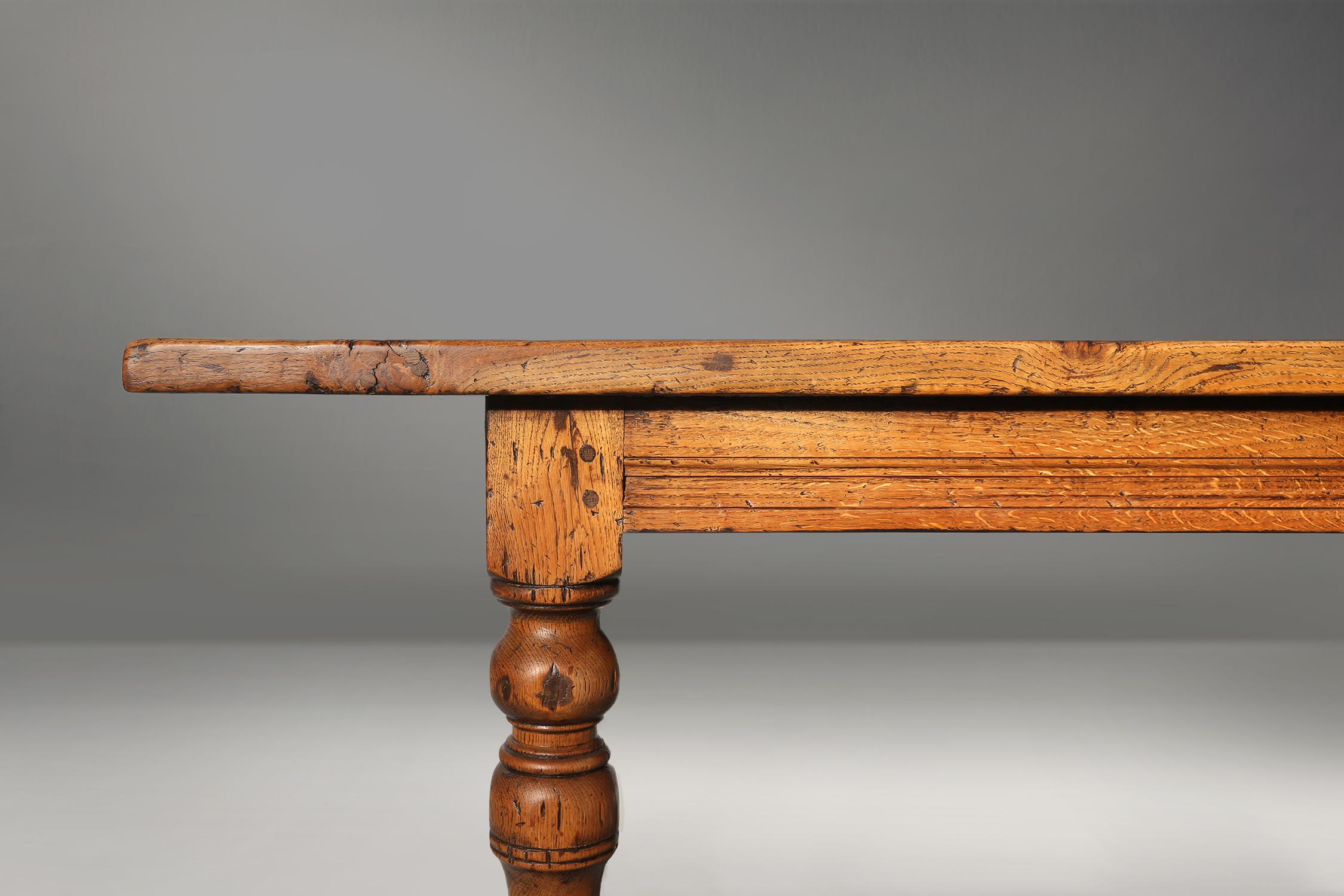 French 18th century oak dining table 4