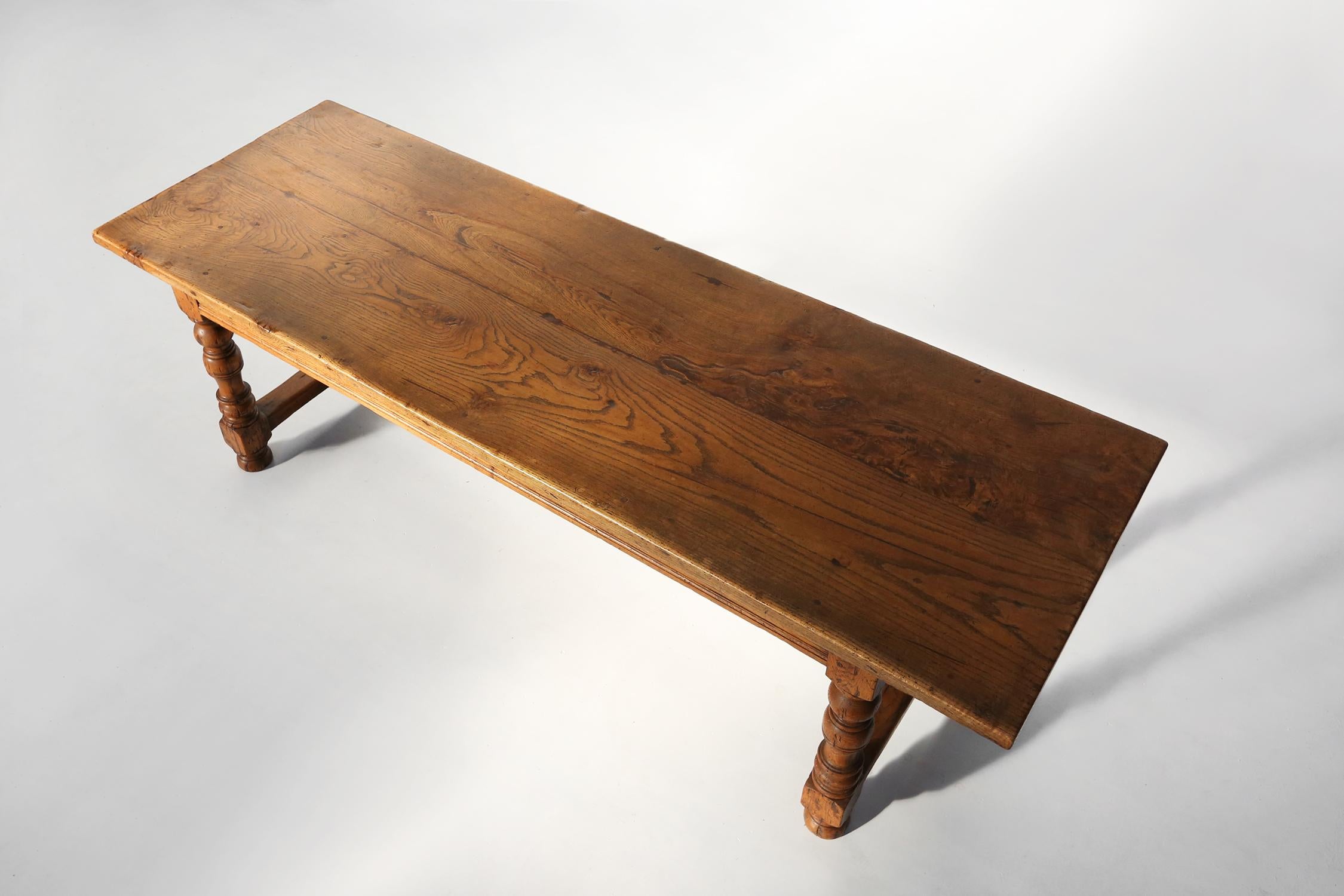 Rustic French 18th century oak dining table