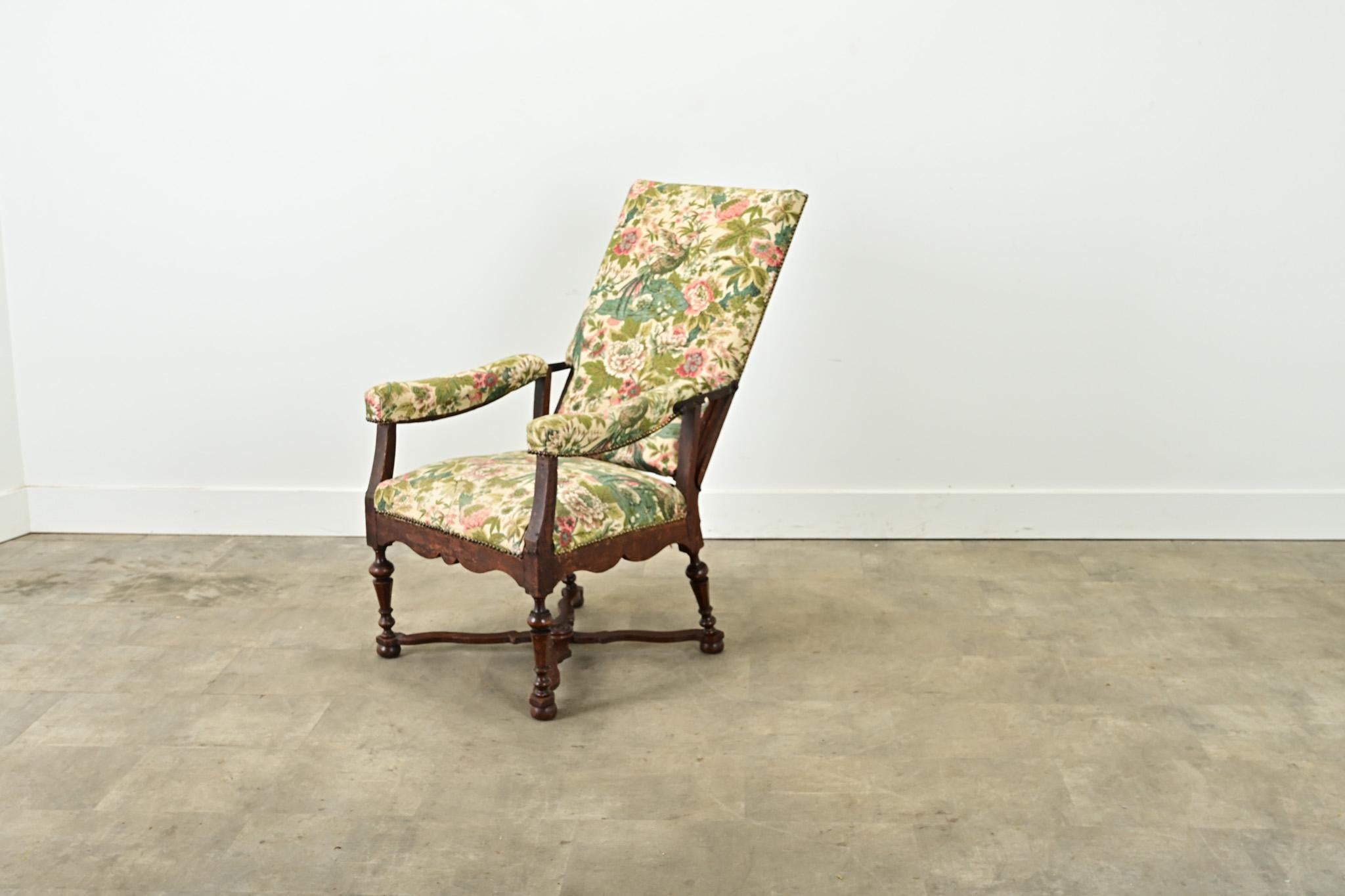French 18th Century Oak Reclining Arm Chair For Sale 3