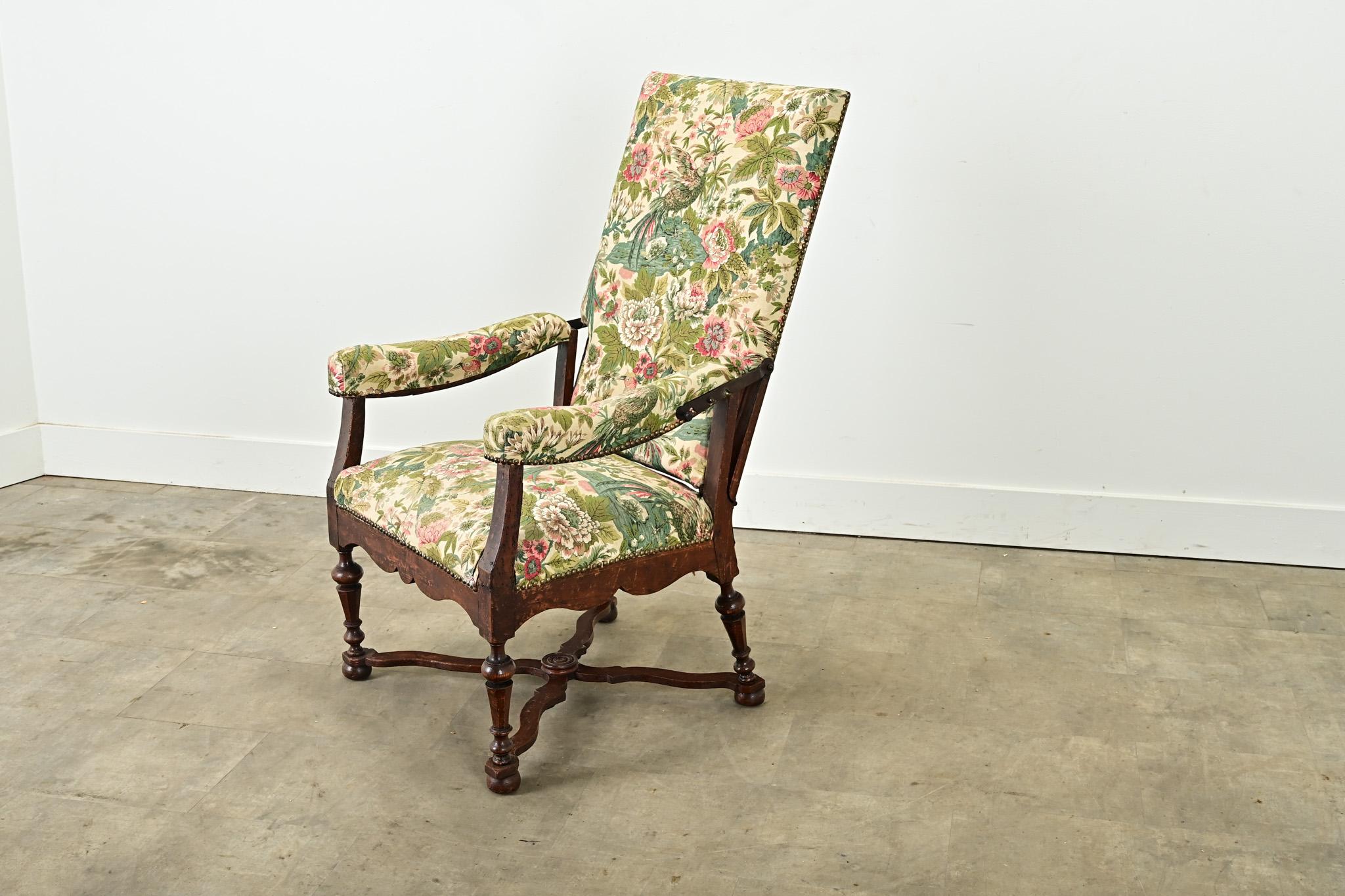 French 18th Century Oak Reclining Arm Chair For Sale 4