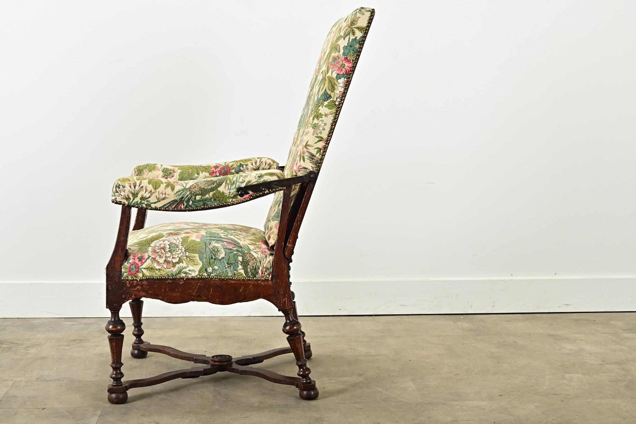French 18th Century Oak Reclining Arm Chair For Sale 6