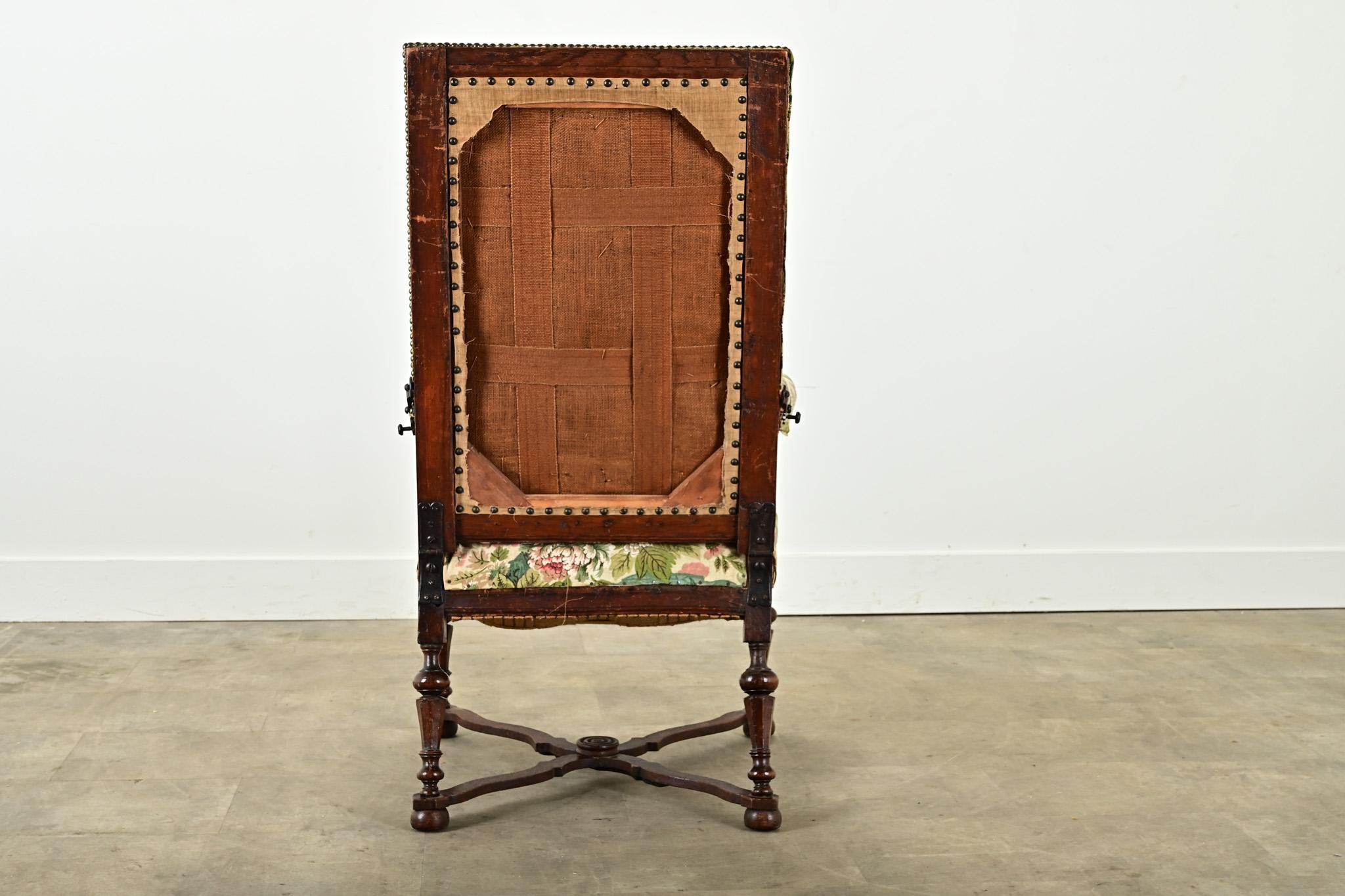 French 18th Century Oak Reclining Arm Chair For Sale 9