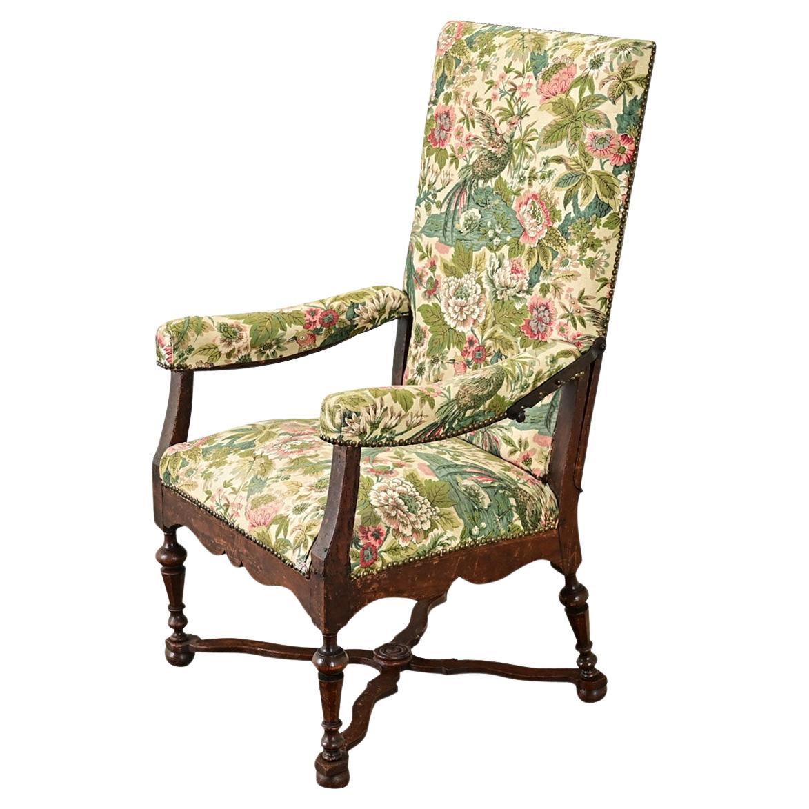 French 18th Century Oak Reclining Arm Chair