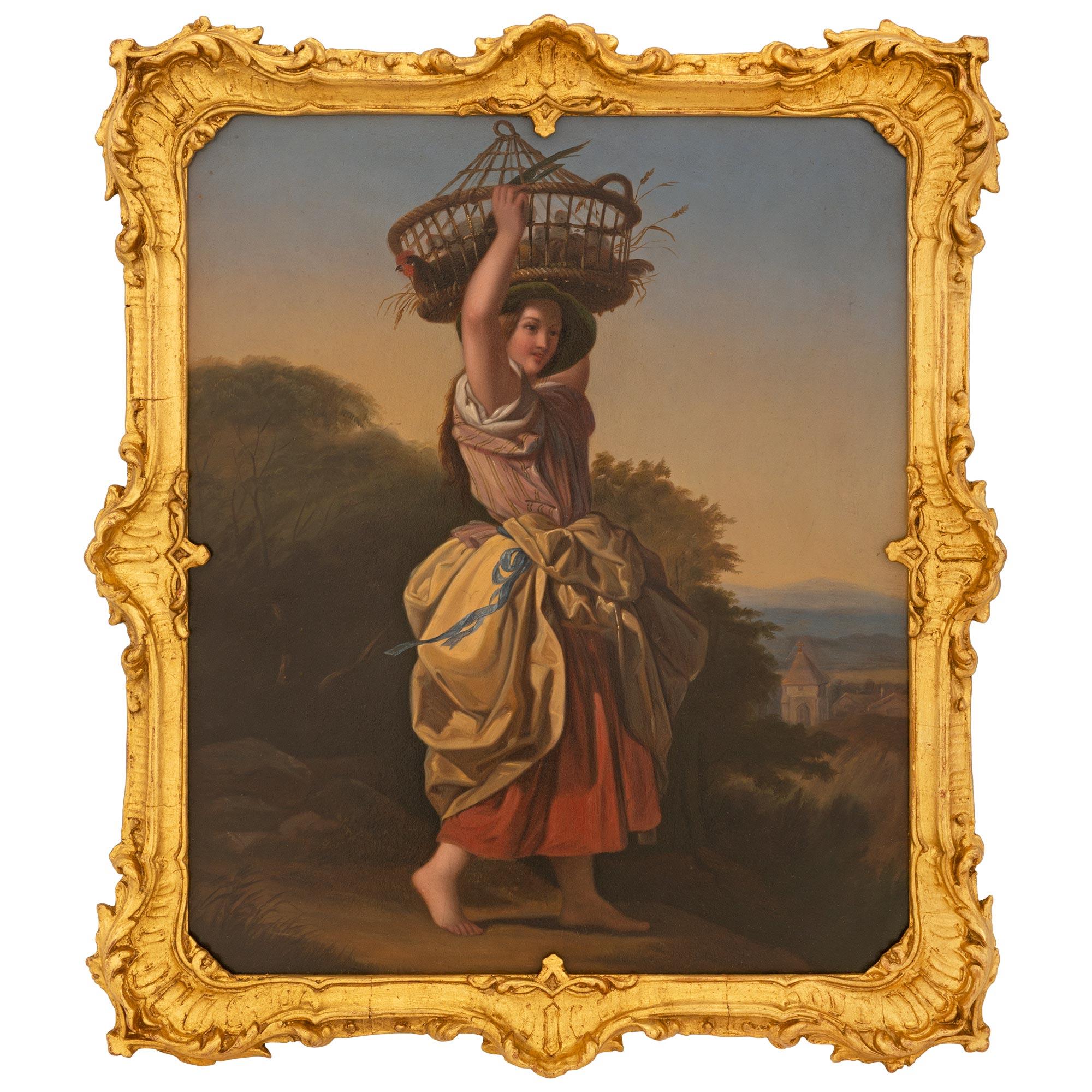 French 18th Century Oil on Copper Painting in Its Original Giltwood Frame For Sale 3