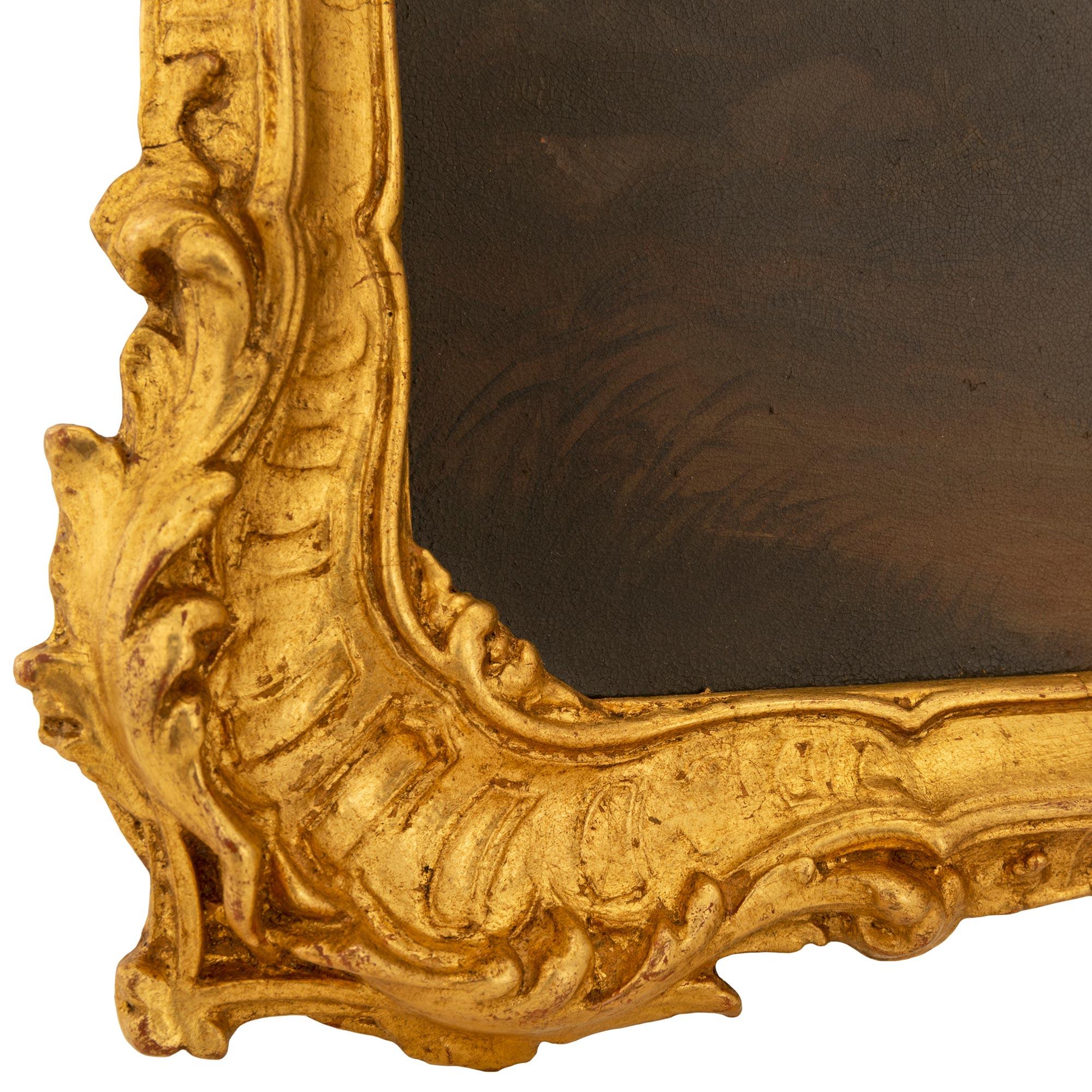 French 18th Century Oil on Copper Painting in Its Original Giltwood Frame For Sale 2